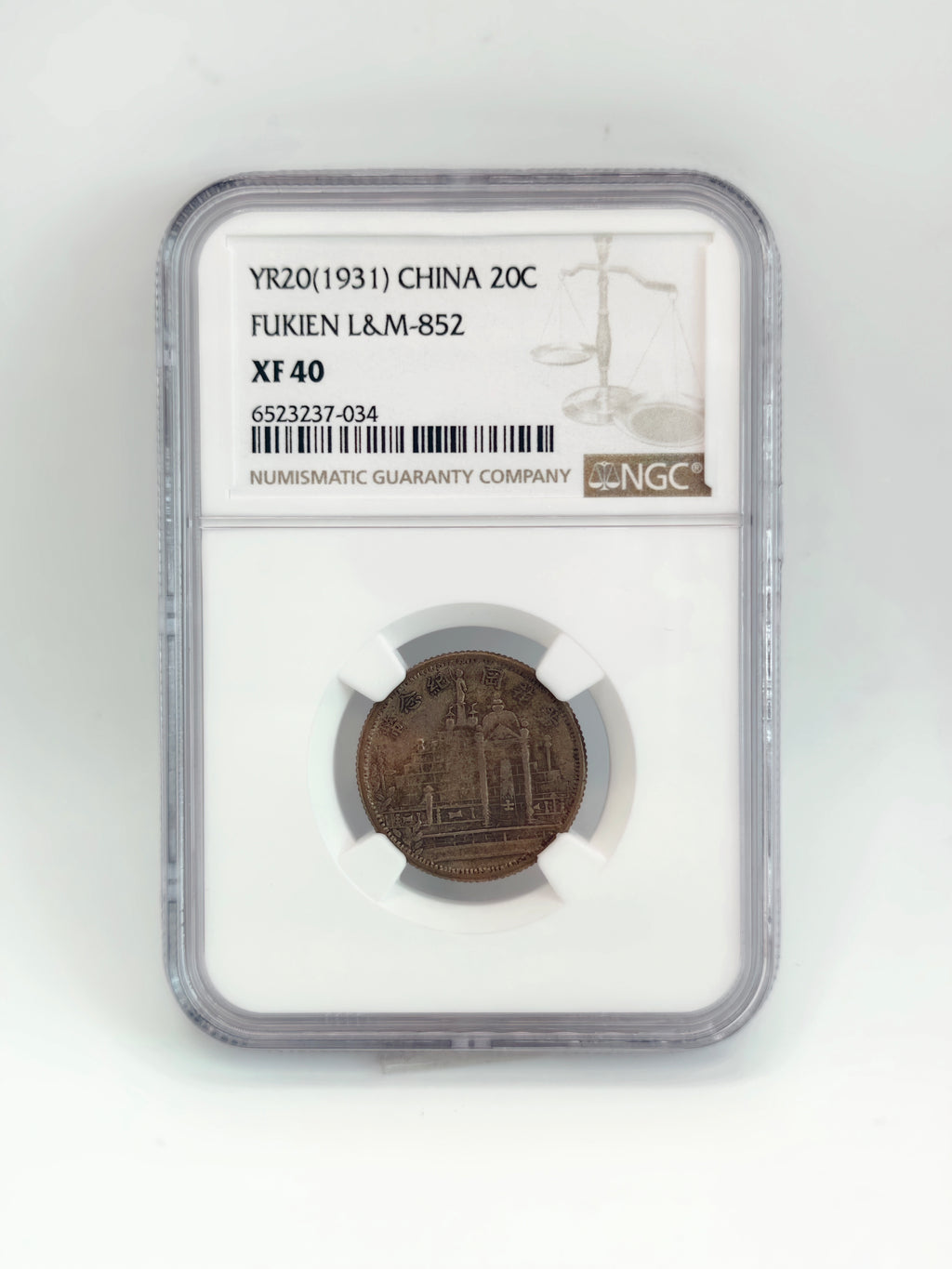1931 - China 20 cents Fukien XF40