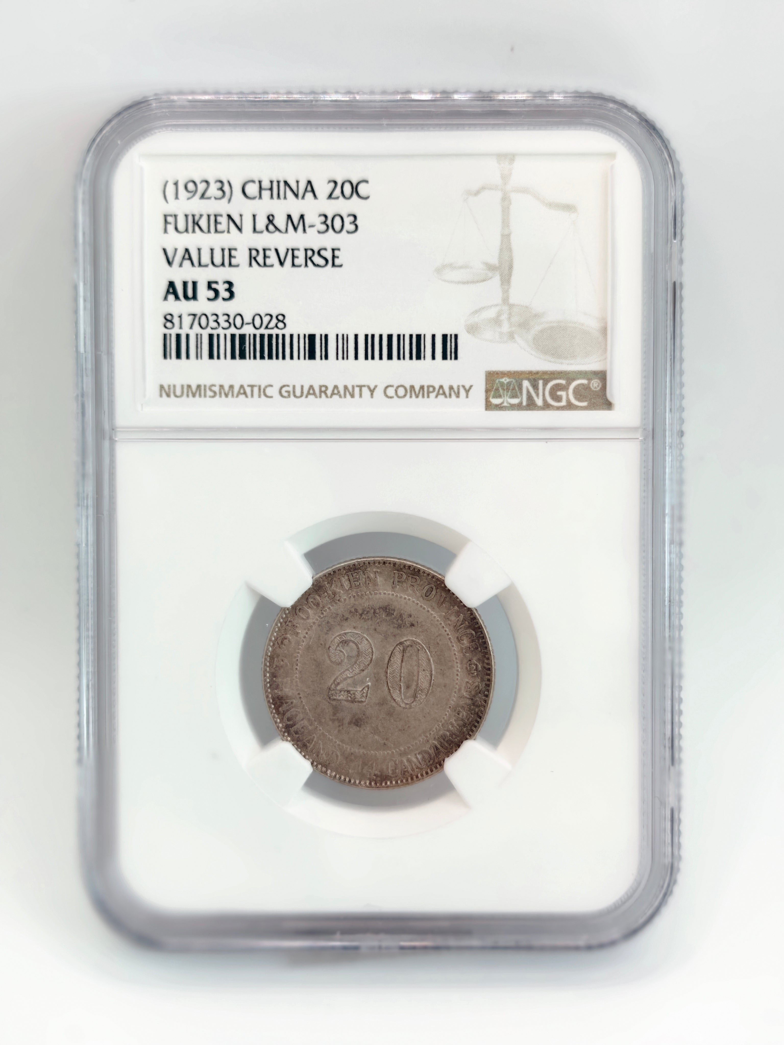 1923 - China 20c Fukien AU53