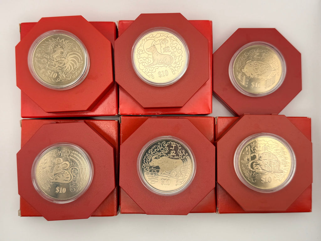 [Set of 6] 1993 - 1998 Singapore Cupro-Nickel Proof-Like Coin