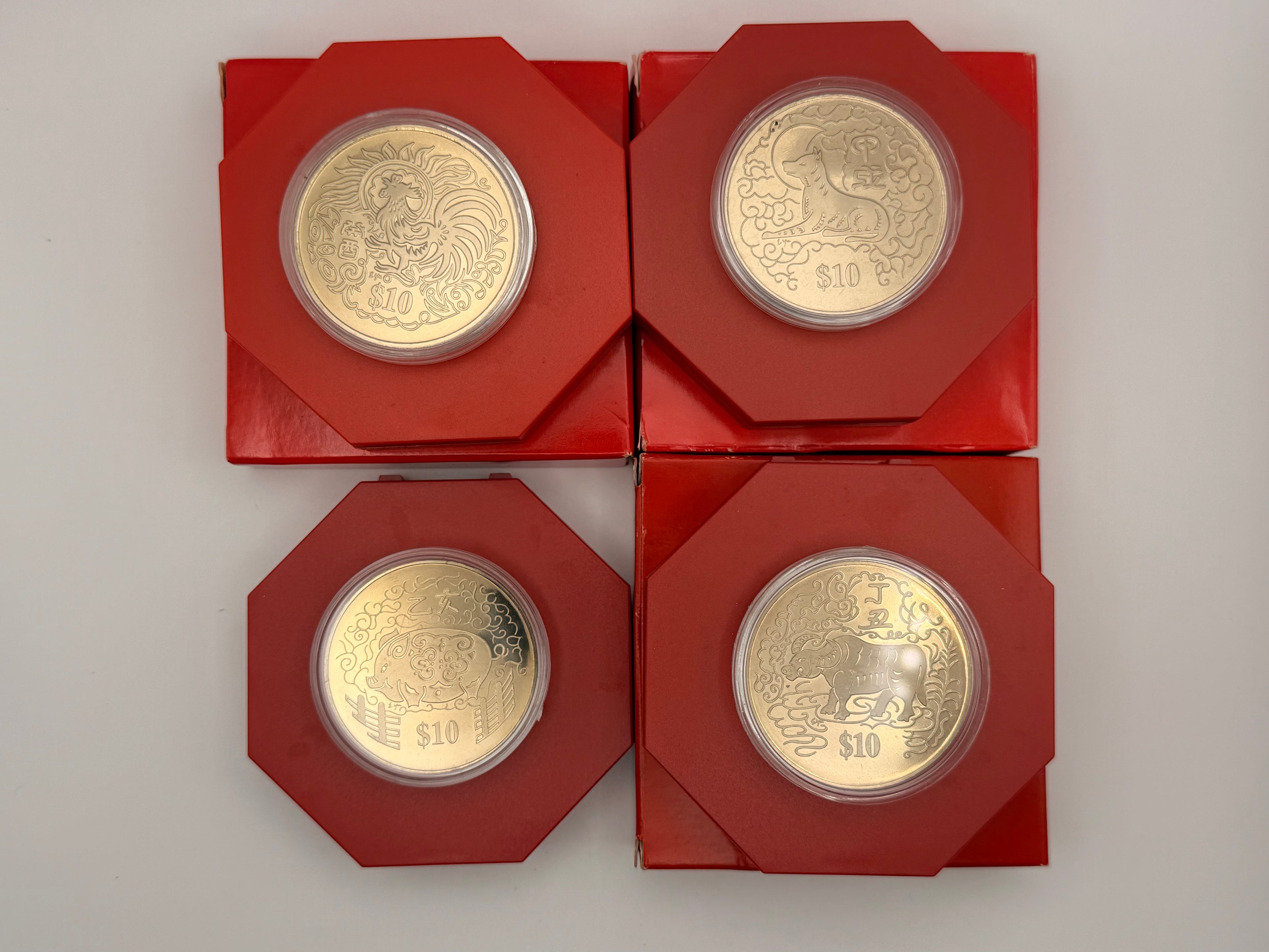 [Set of 4] 1993 - 1997 Singapore Cupro-Nickel Proof-Like Coin