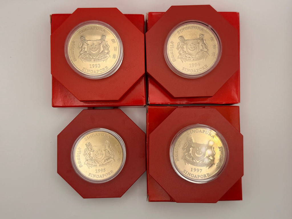 [Set of 4] 1993 - 1997 Singapore Cupro-Nickel Proof-Like Coin