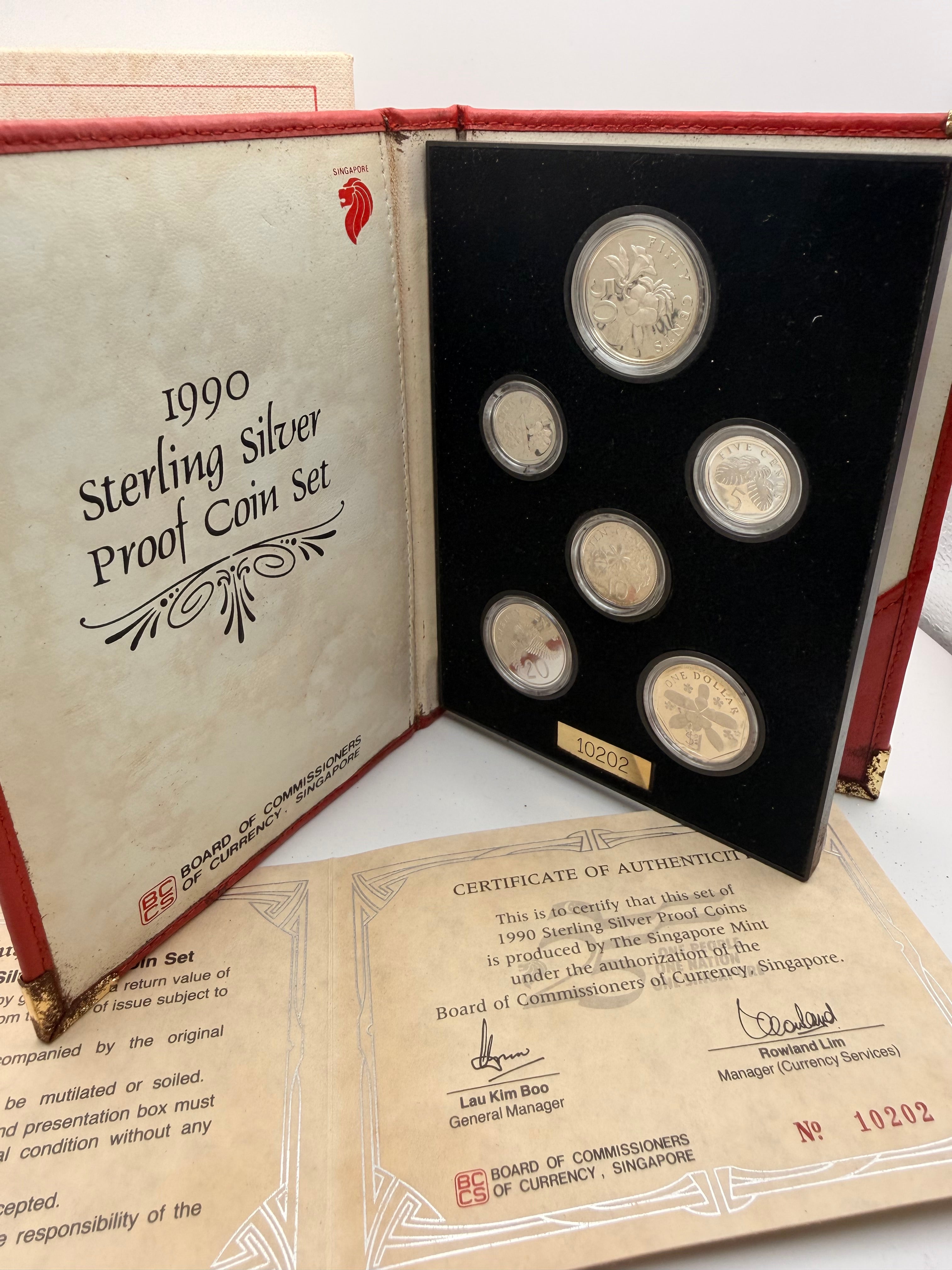 1990 Singapore Sterling Silver Proof Coin Set