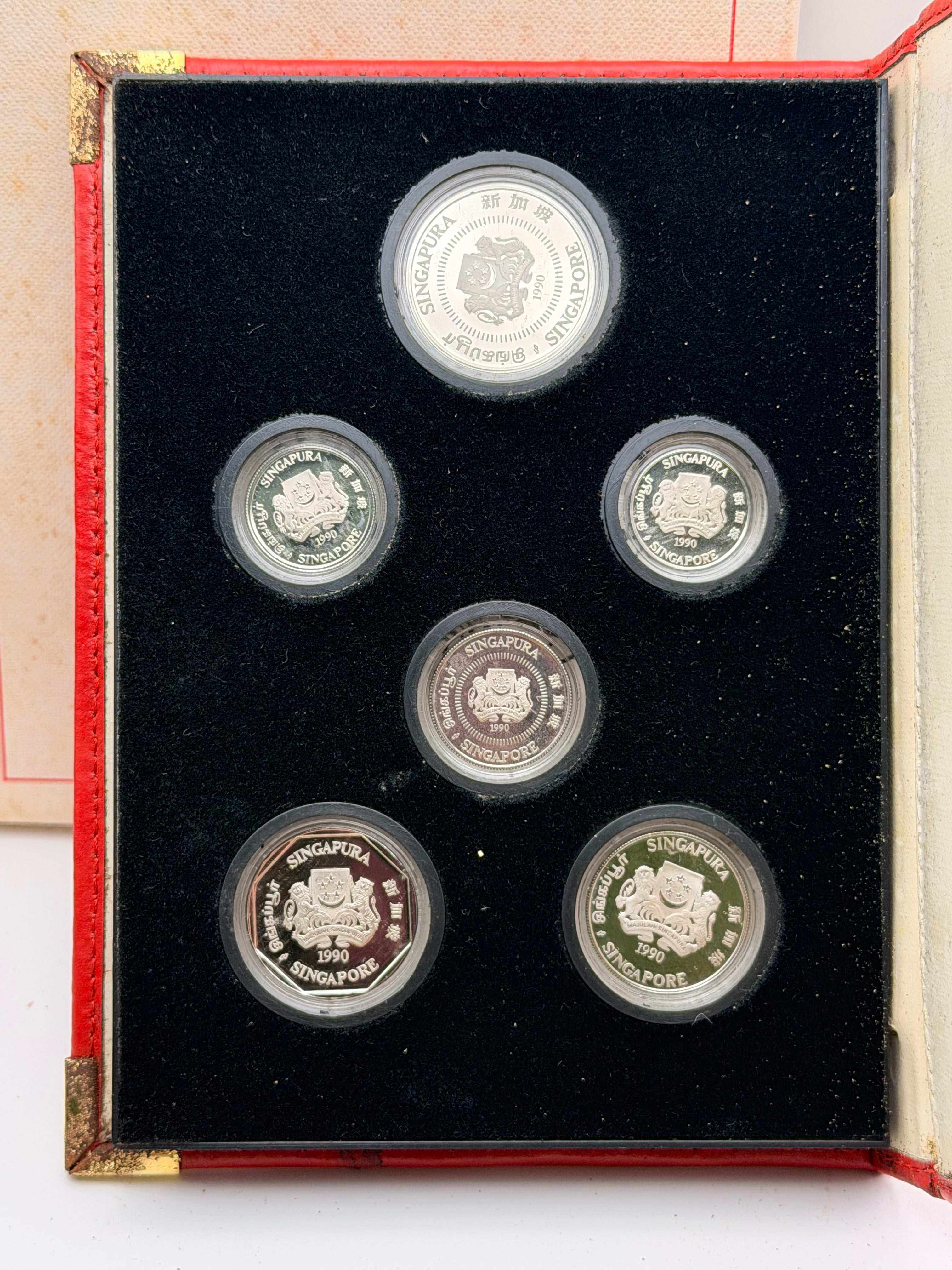 1990 Singapore Sterling Silver Proof Coin Set