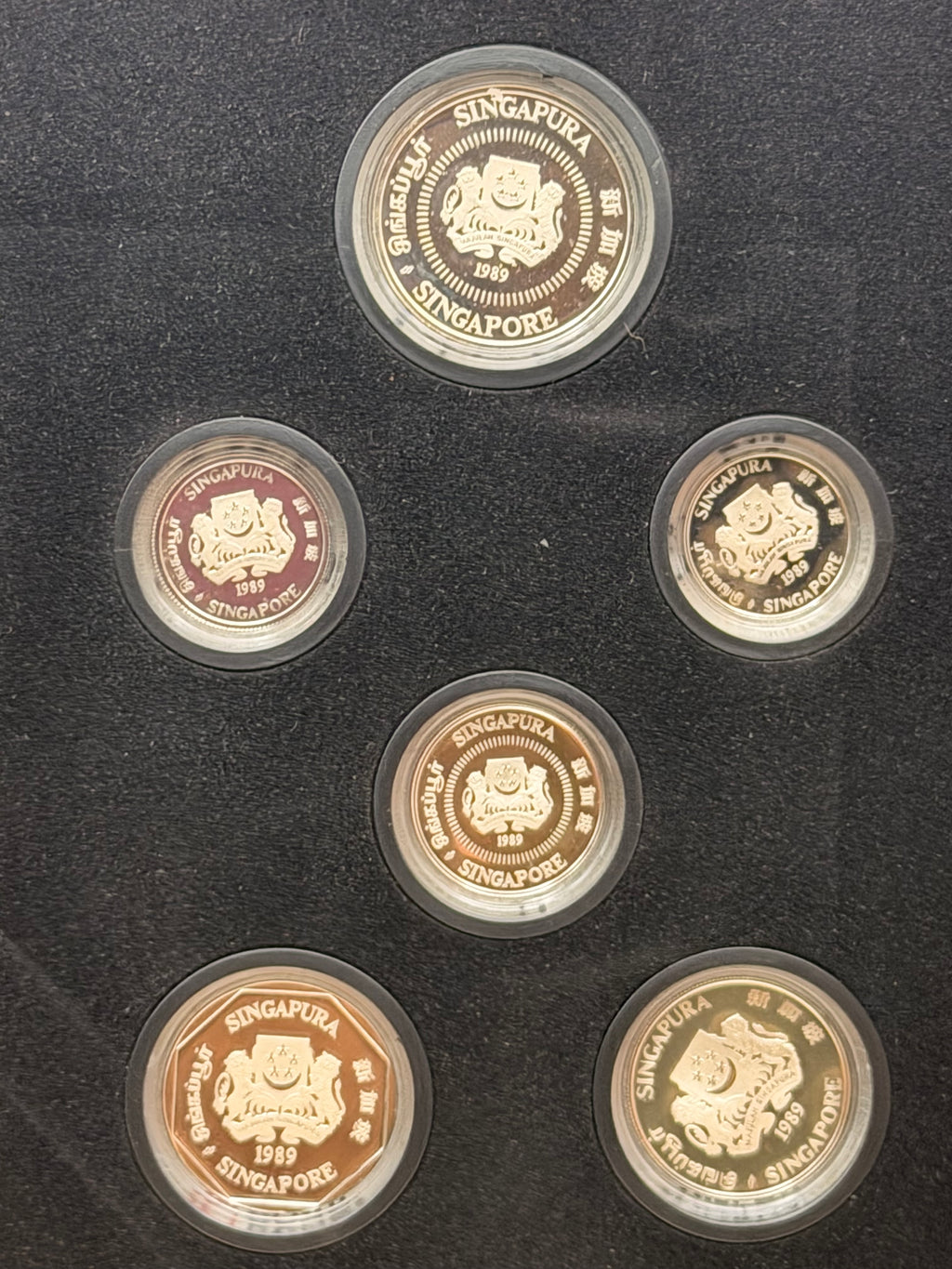 1989 Singapore Sterling Silver Proof Coin Set