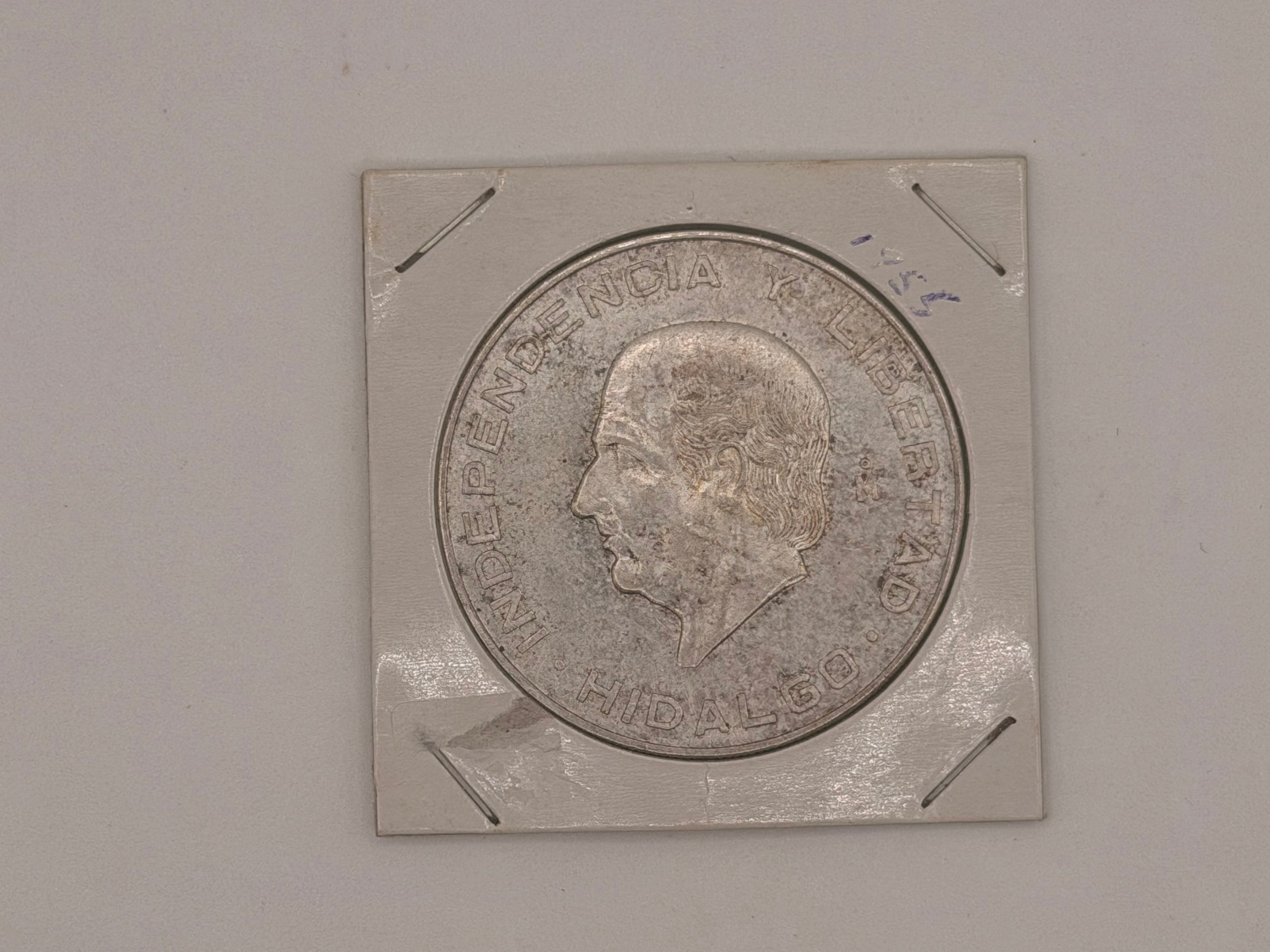1955 Mexico 10 Pesos Hidalgo Grande Silver Coin