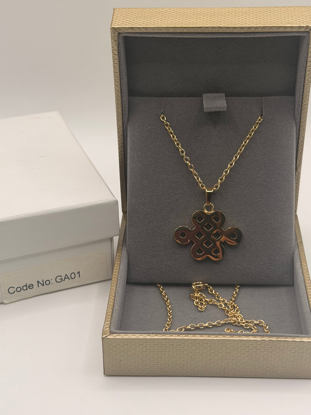 Singapore Mint Mystic Knot Gold Pendant Necklace