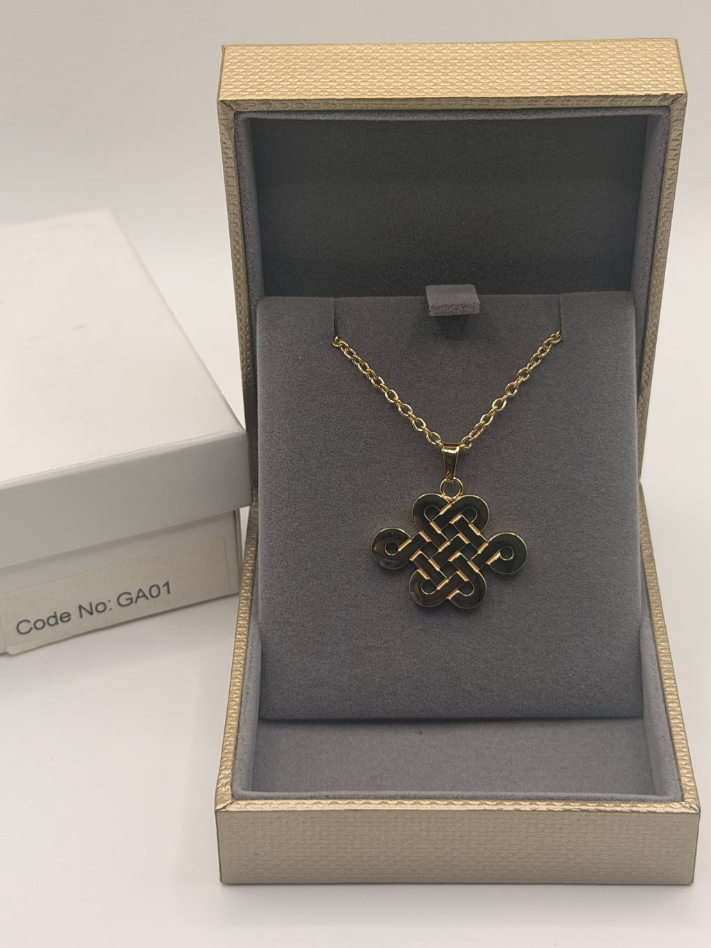 Singapore Mint Mystic Knot Gold Pendant Necklace