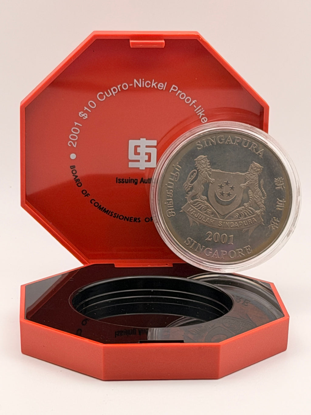 2001 Singapore $10 Cupro-Nickel Proof-Like Coin (Year of the Snake)