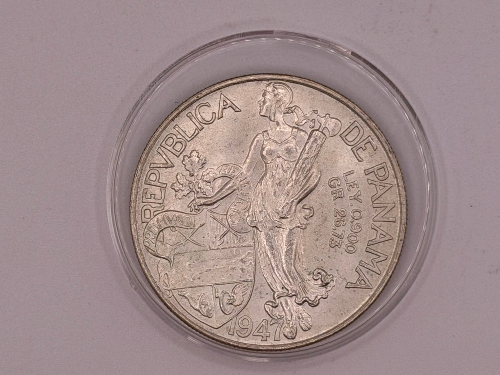 1947 Panama 1 Balboa Coin UNC