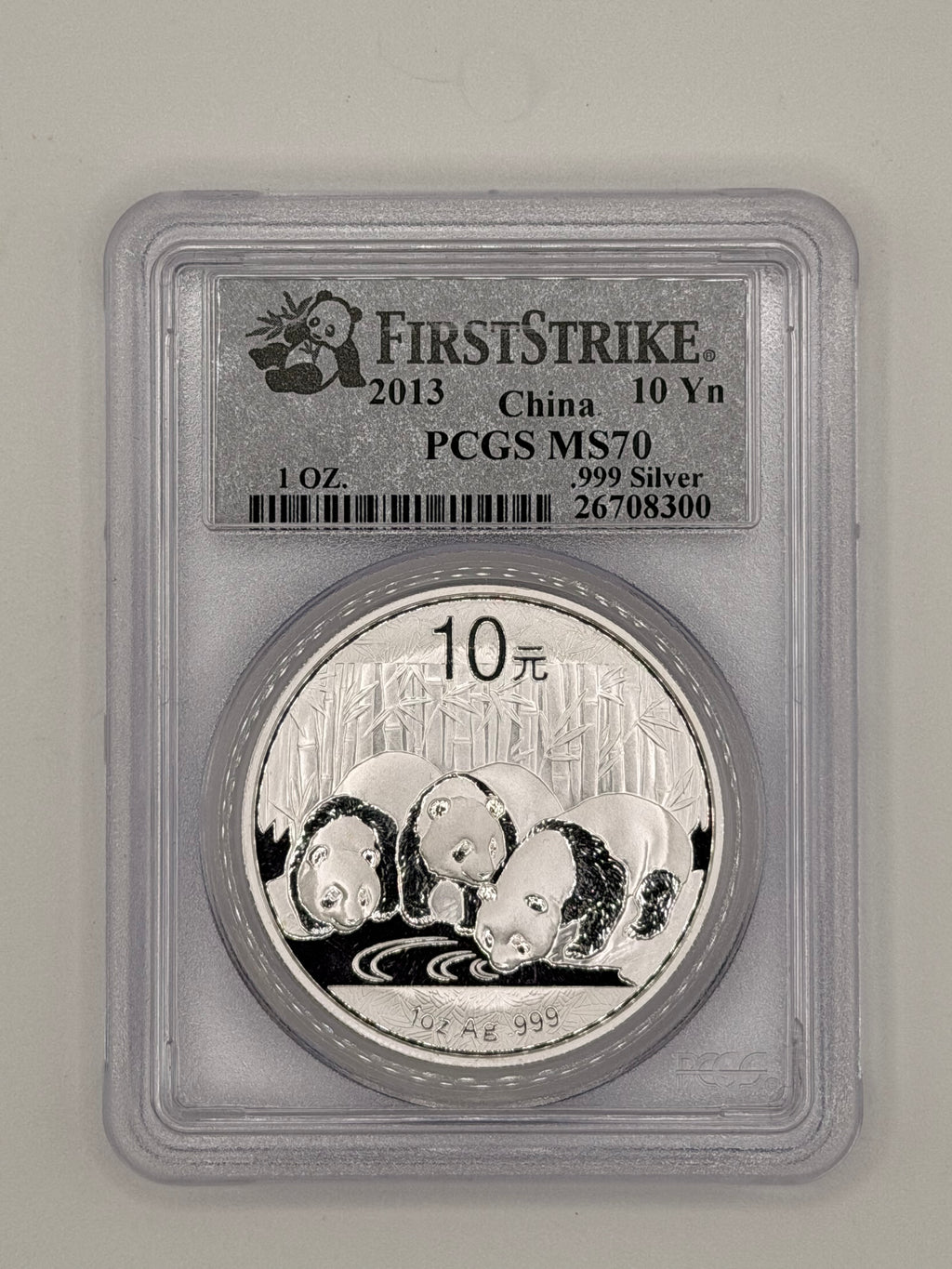 2013 China First Strike 10 Yuan Panda MS70