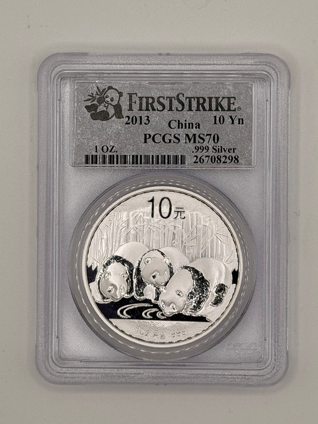 2013 China First Strike 10 Yuan Panda MS70