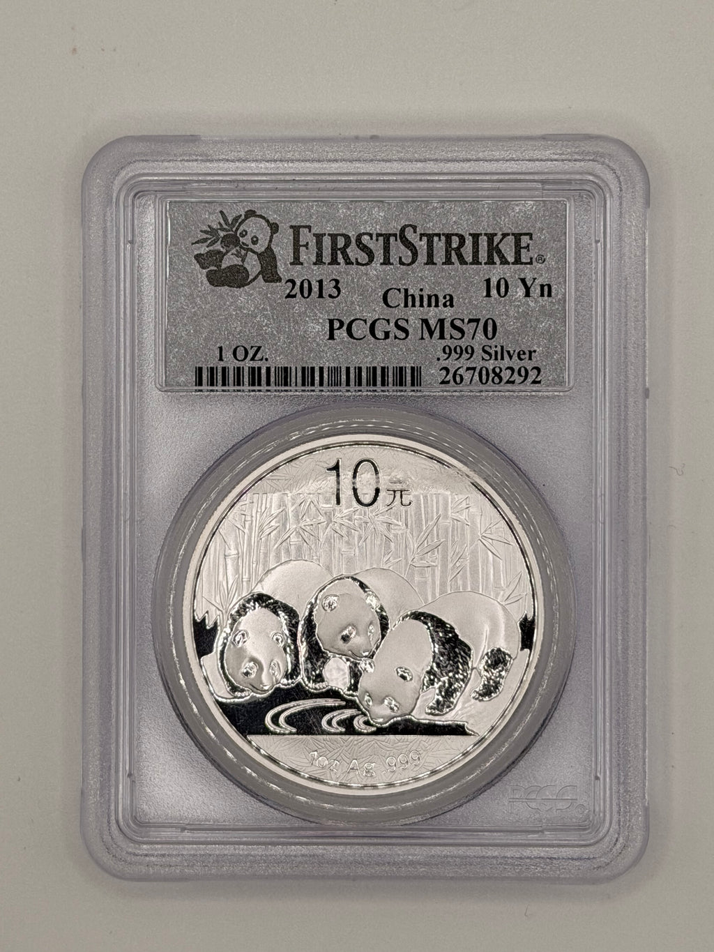 2013 China First Strike 10 Yuan Panda MS70