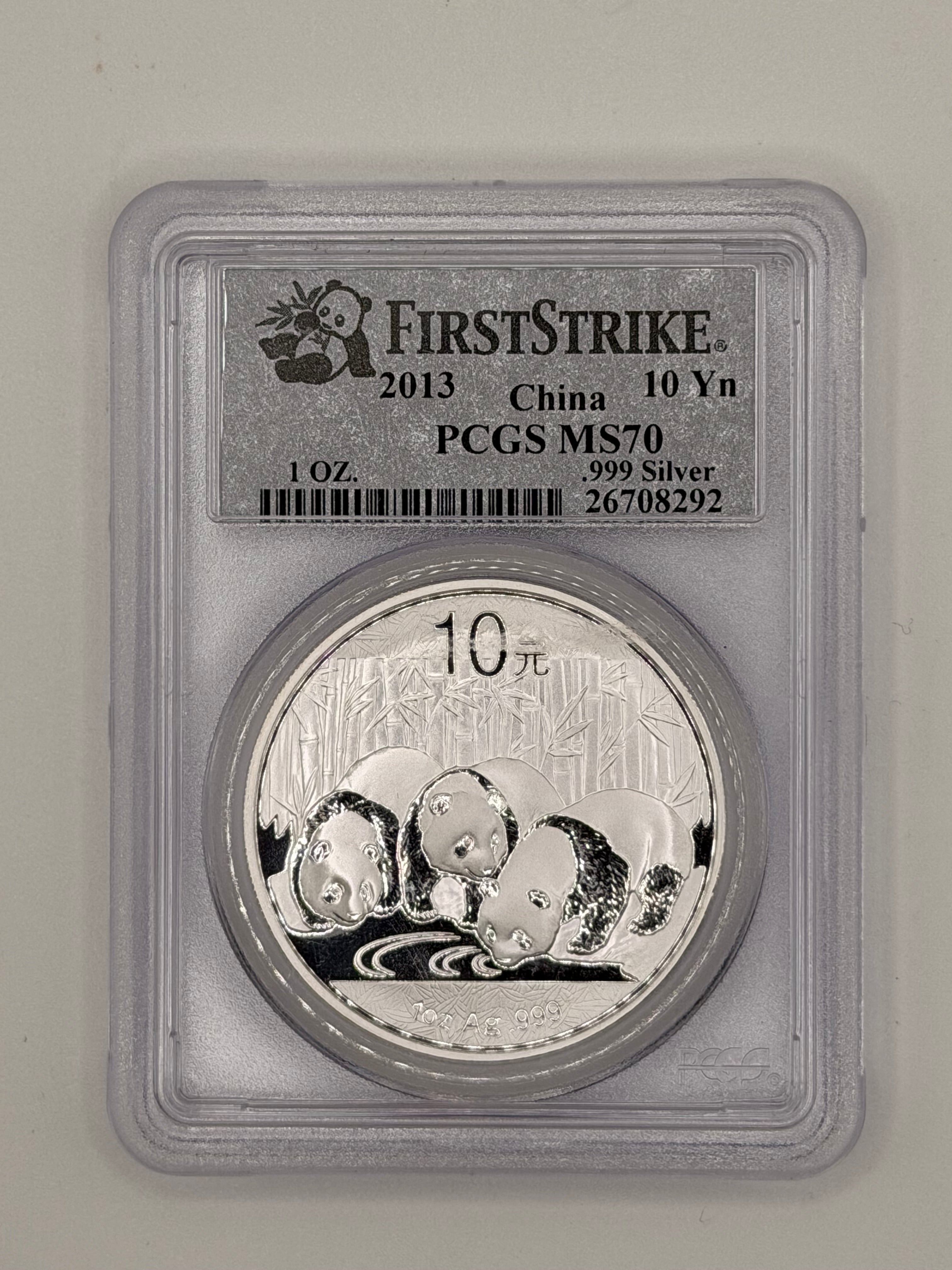 2013 China First Strike 10 Yuan Panda MS70