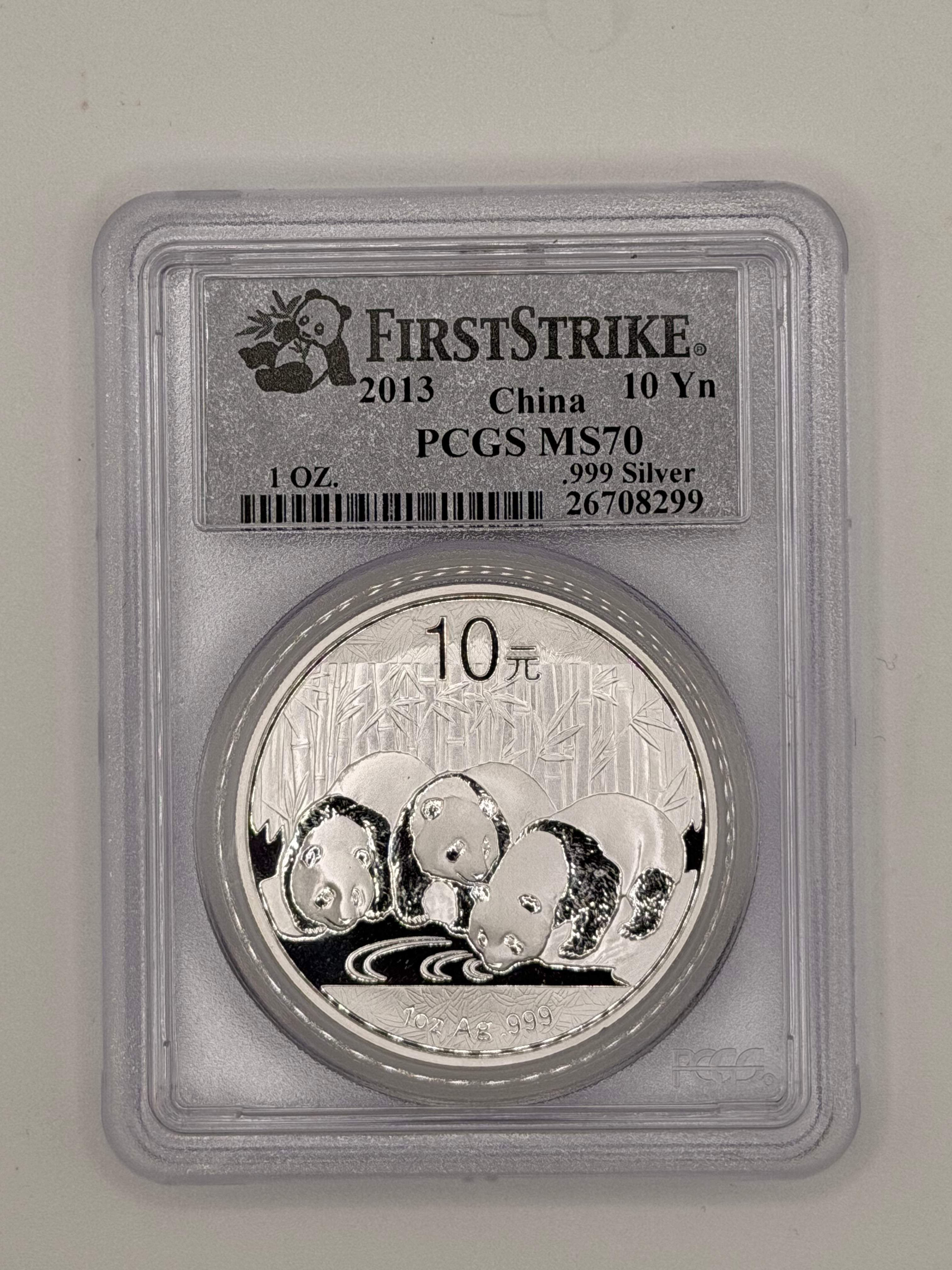 2013 China First Strike 10 Yuan Panda MS70
