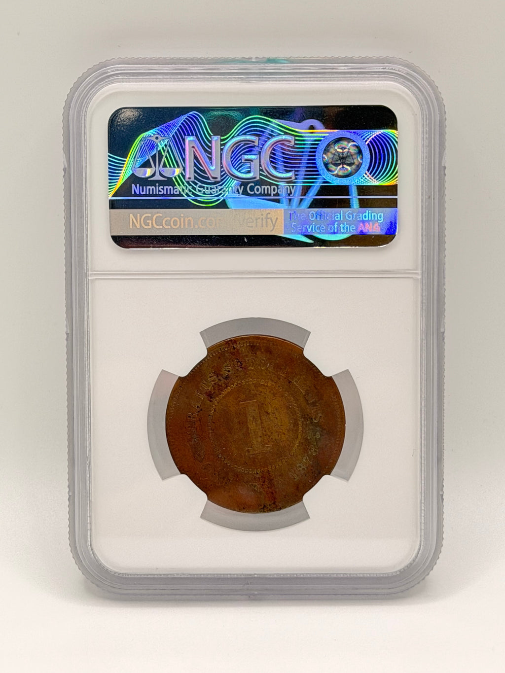 1878 Straits Cent XF Details Environmental Damage
