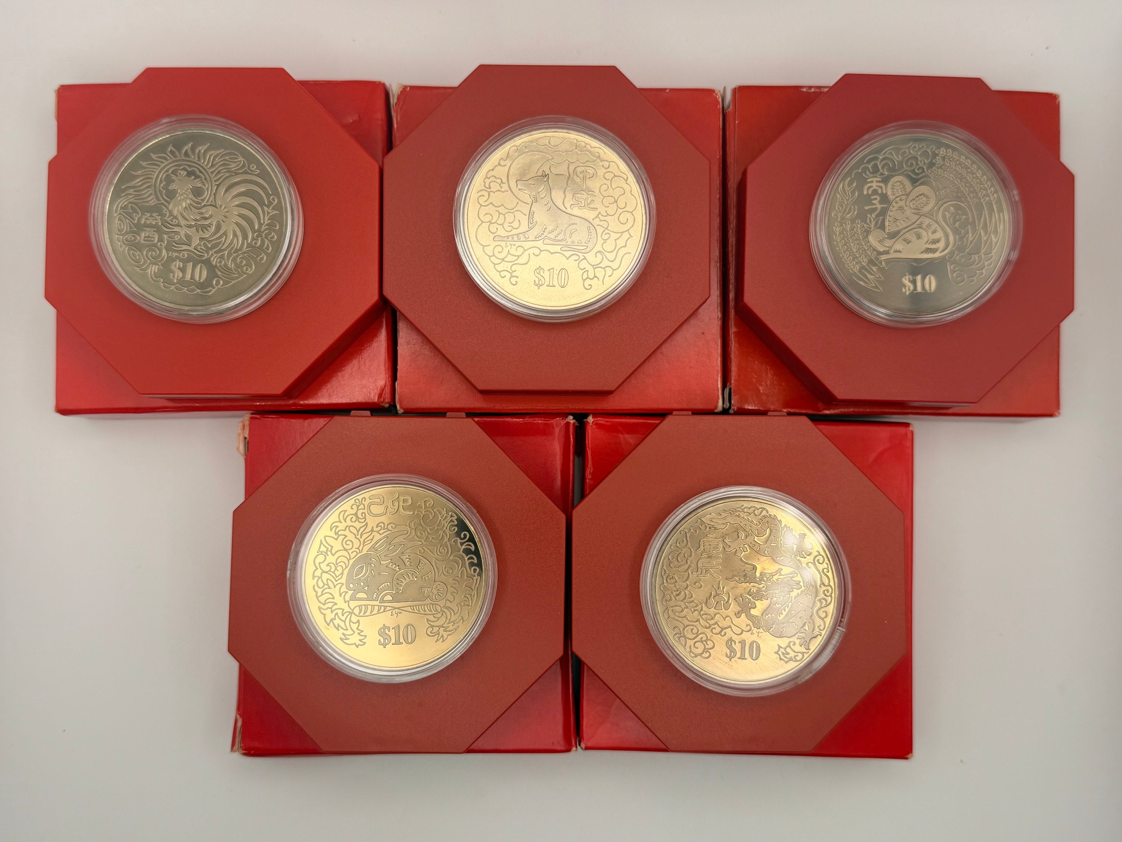 [Set of 5] 1993 - 2000 Singapore Cupro-Nickel Proof-Like Coin