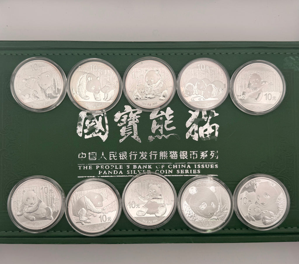 [Set of 10] 2010 - 2019 China 10 Yuan Panda Coin Set