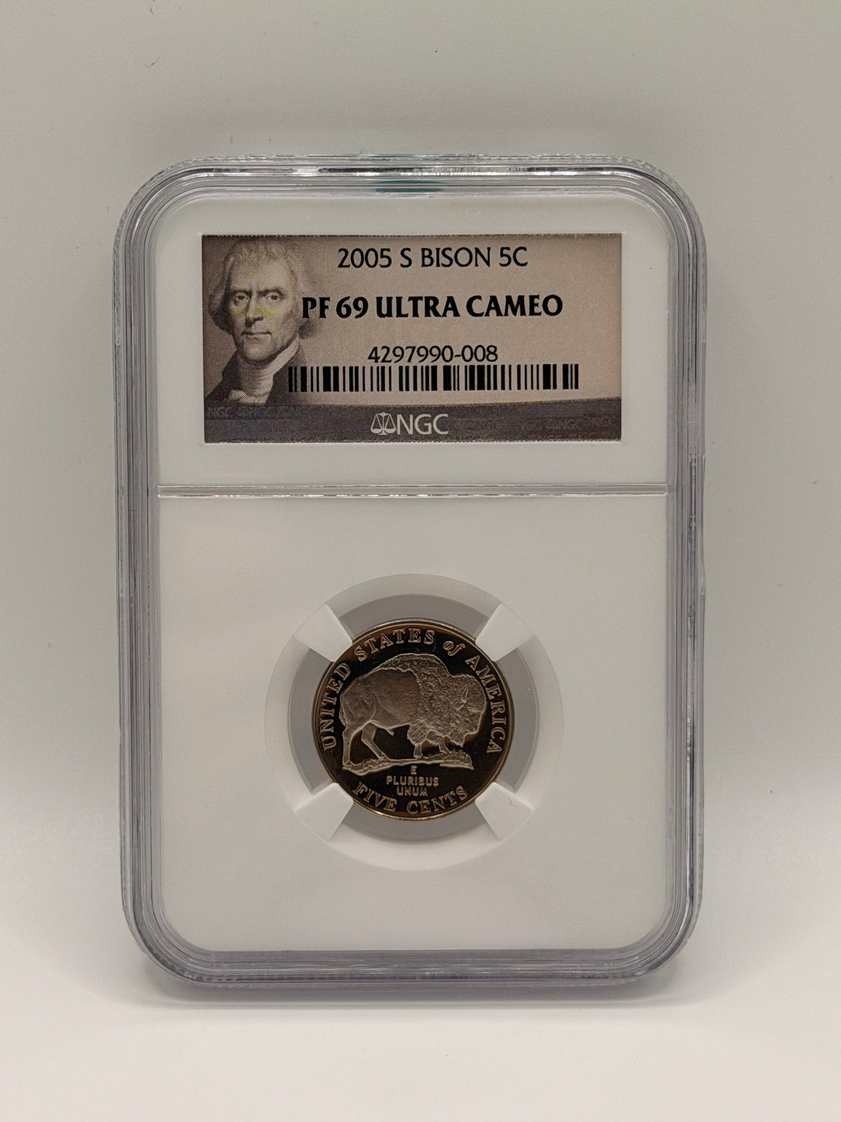 2005 US S Bison 5C PF 69 Ultra Cameo Coin