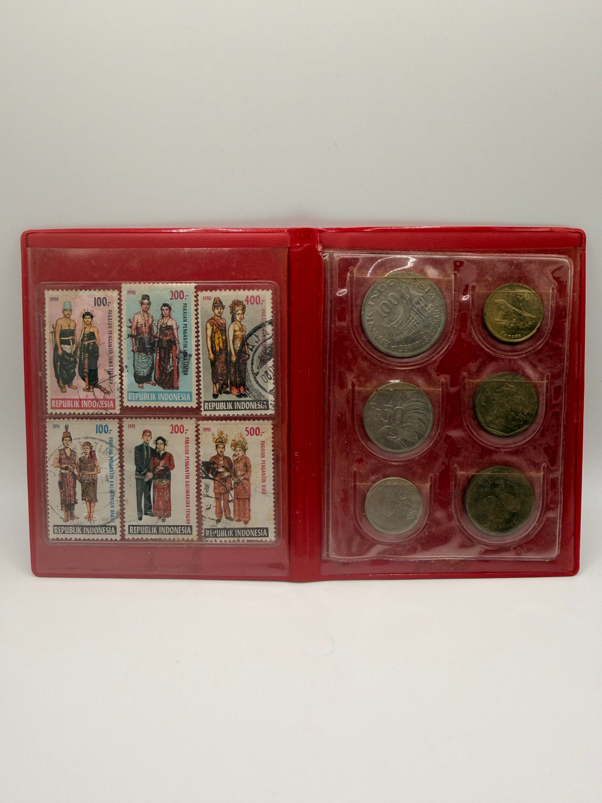 1971 - 1991 Indonesia Uncirculated Coin & Stamp Set