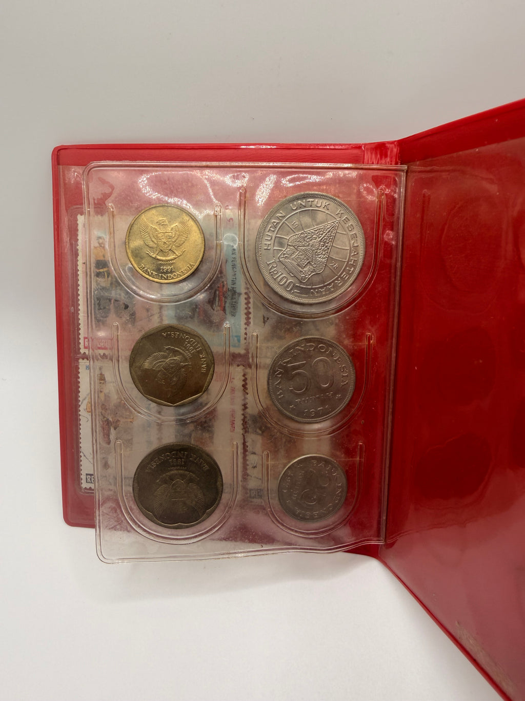 1971 - 1991 Indonesia Uncirculated Coin & Stamp Set