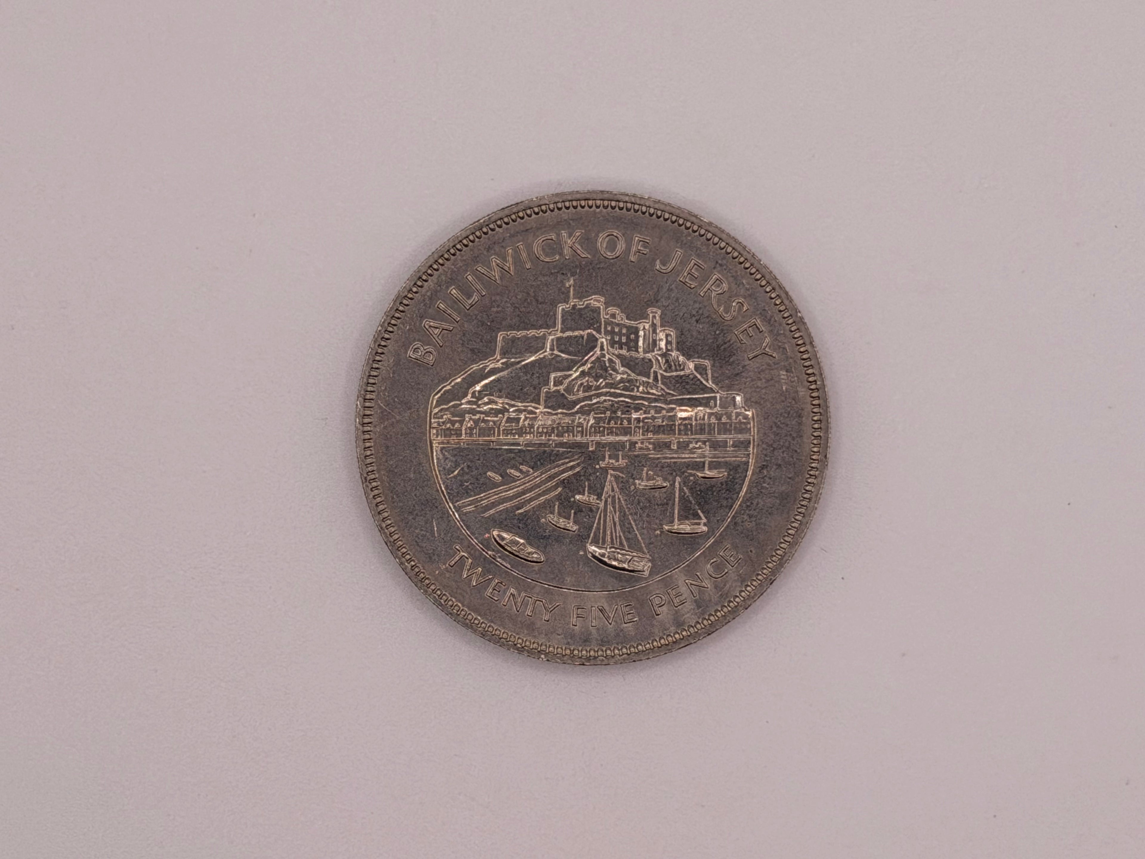 1977 Bailiwick of Jersey 25 Pence Copper-Nickel Coin
