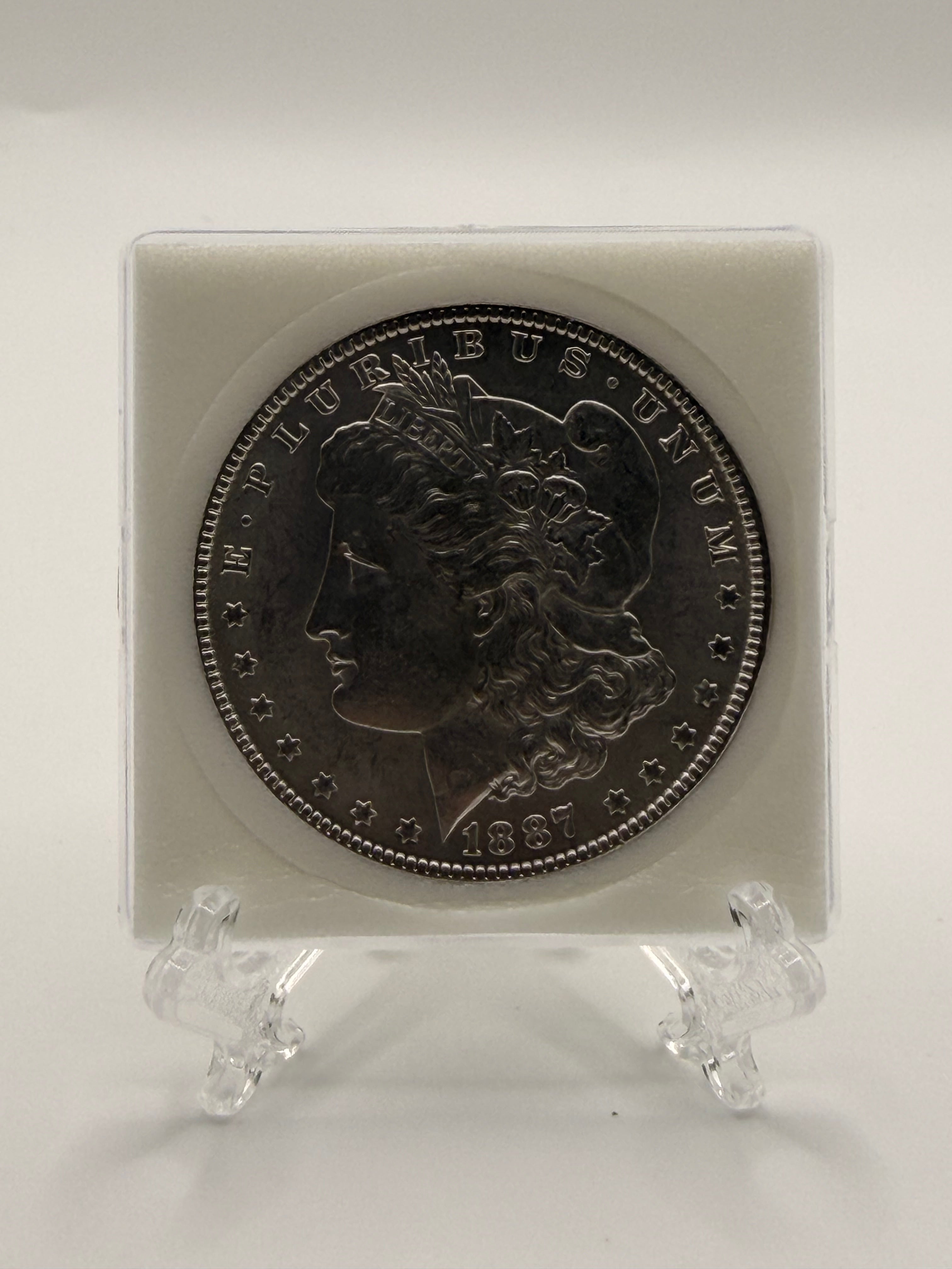 1887 US $1 Morgan Dollar Silver Coin UNC
