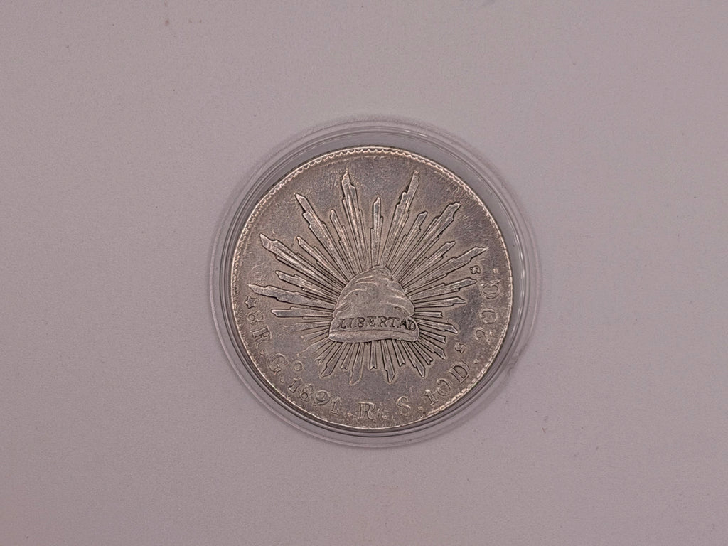 1891 Mexico 8 Reales Coin