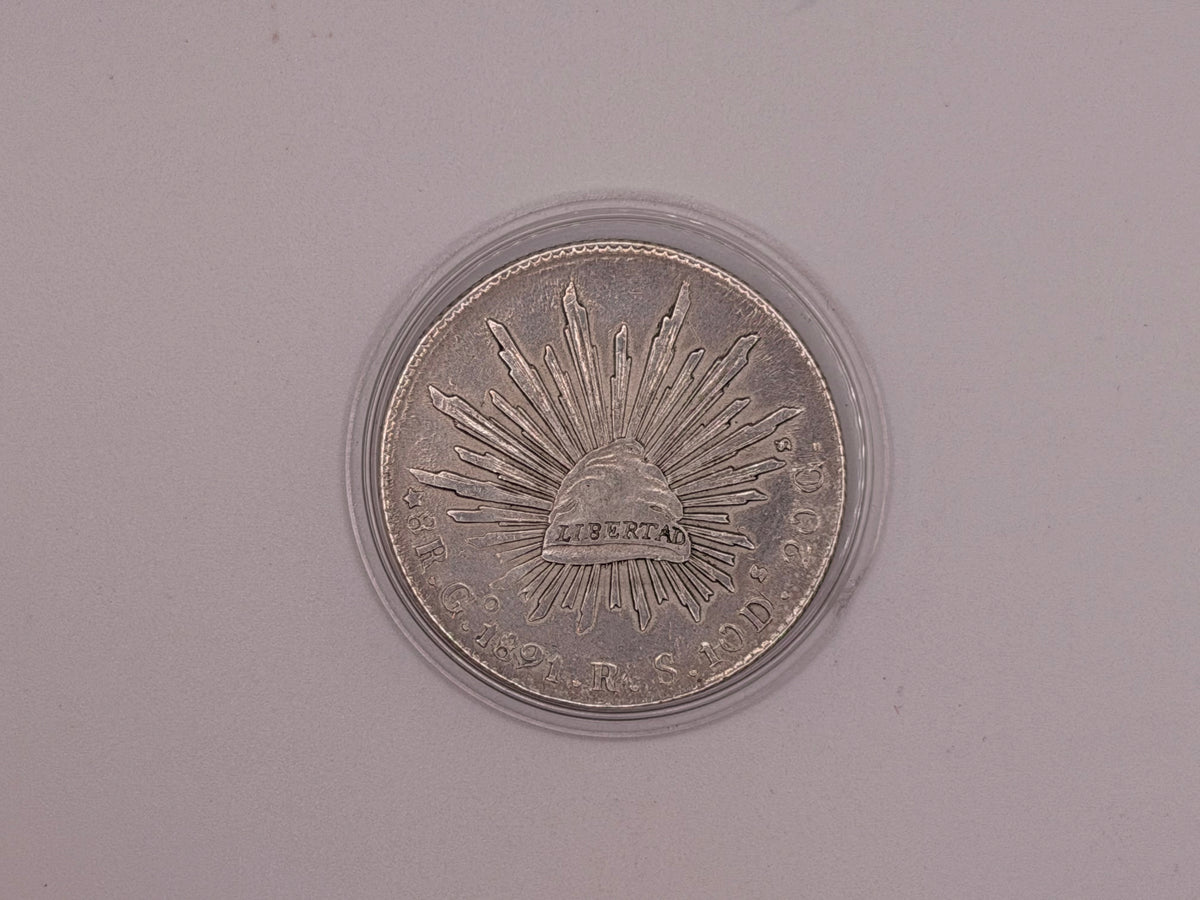 1891 Mexico 8 Reales Coin