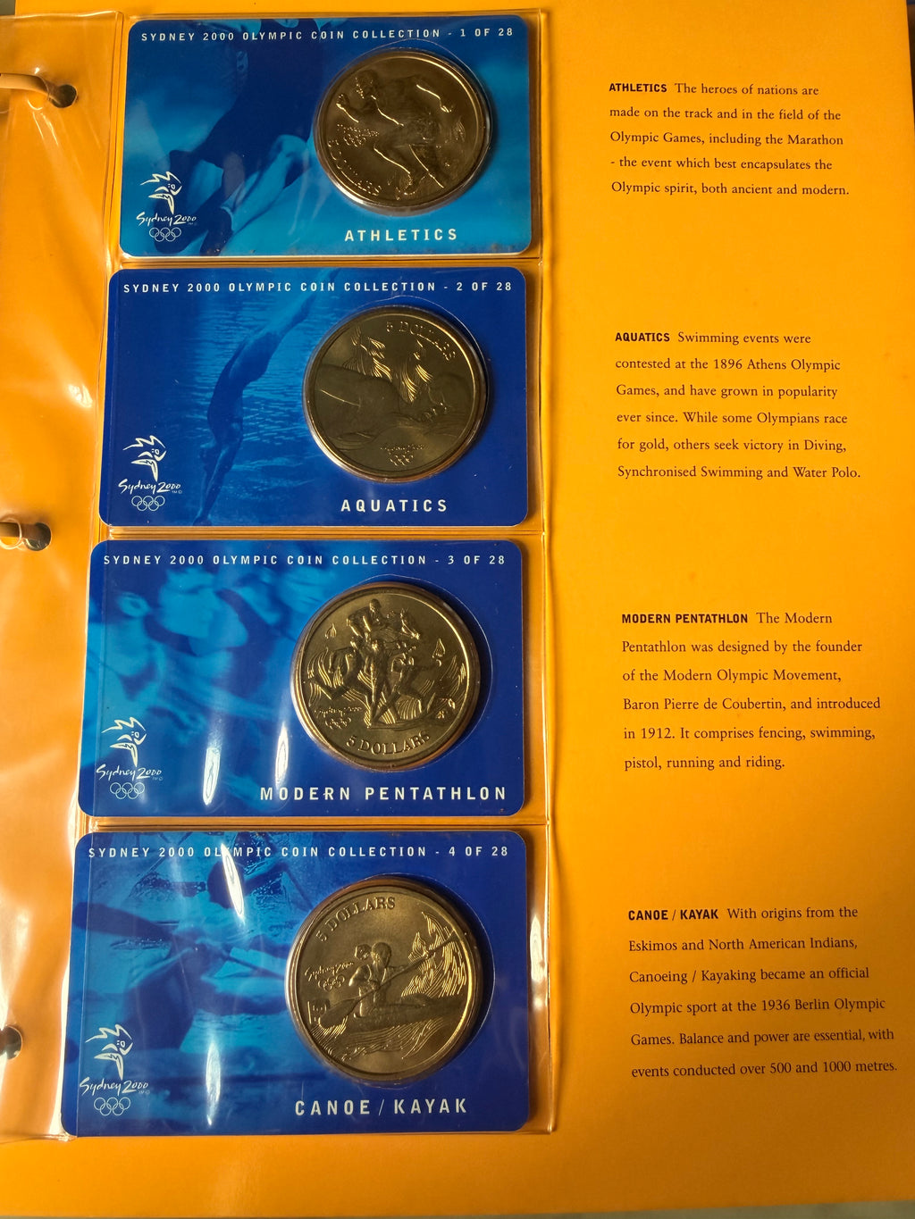 2000 Australia Sydney Olympic Commemorative Coin Set