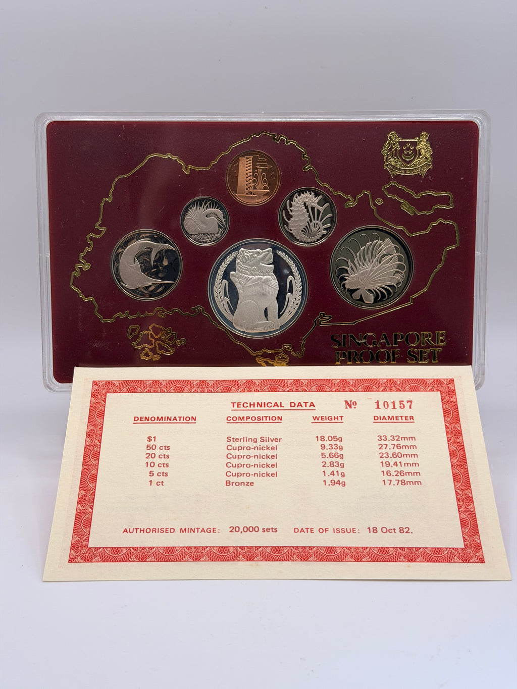 1982年新加坡精制硬币套装