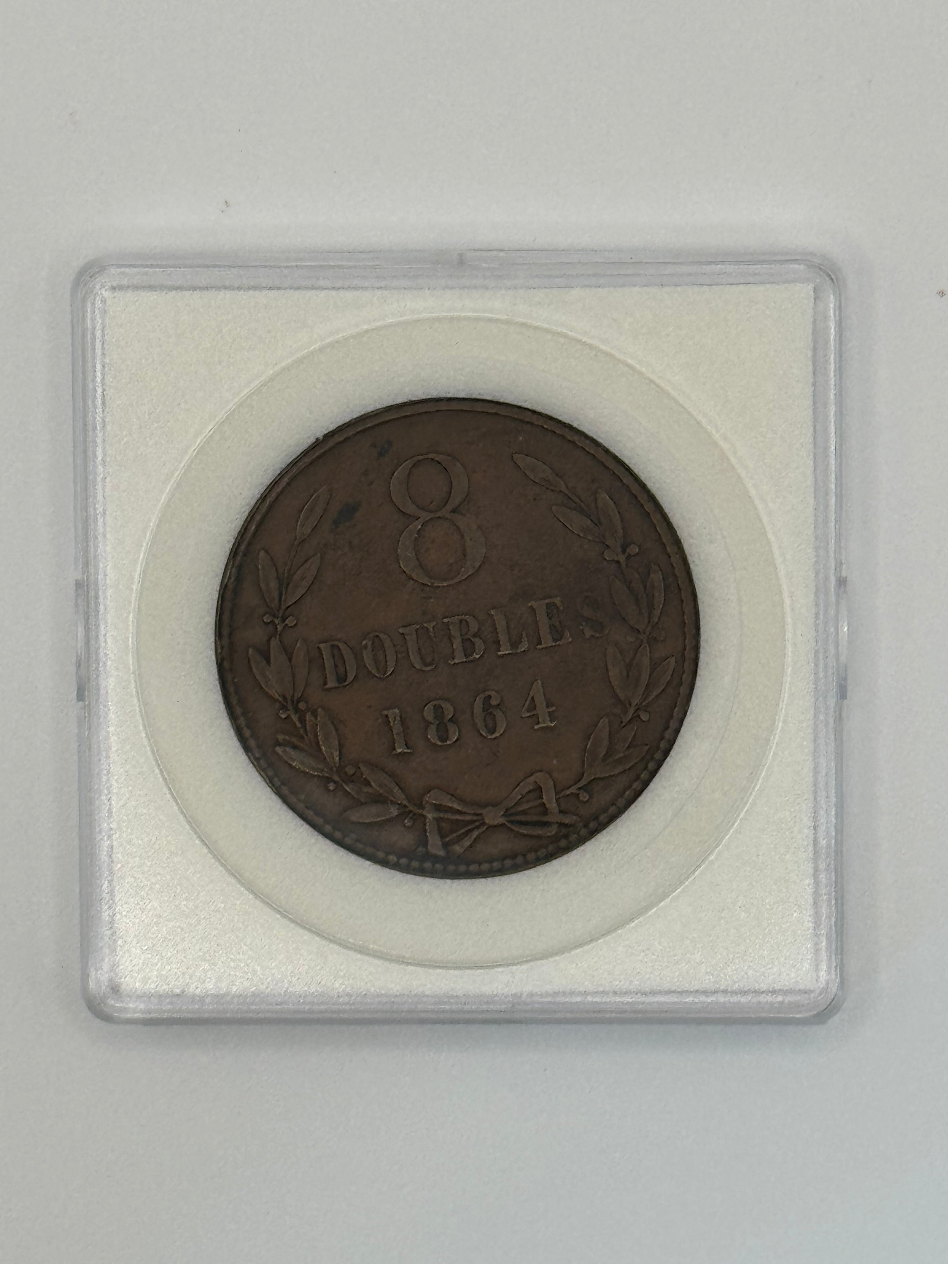 1864 - 1911 - Guernsey 8 Doubles Bronze Coin
