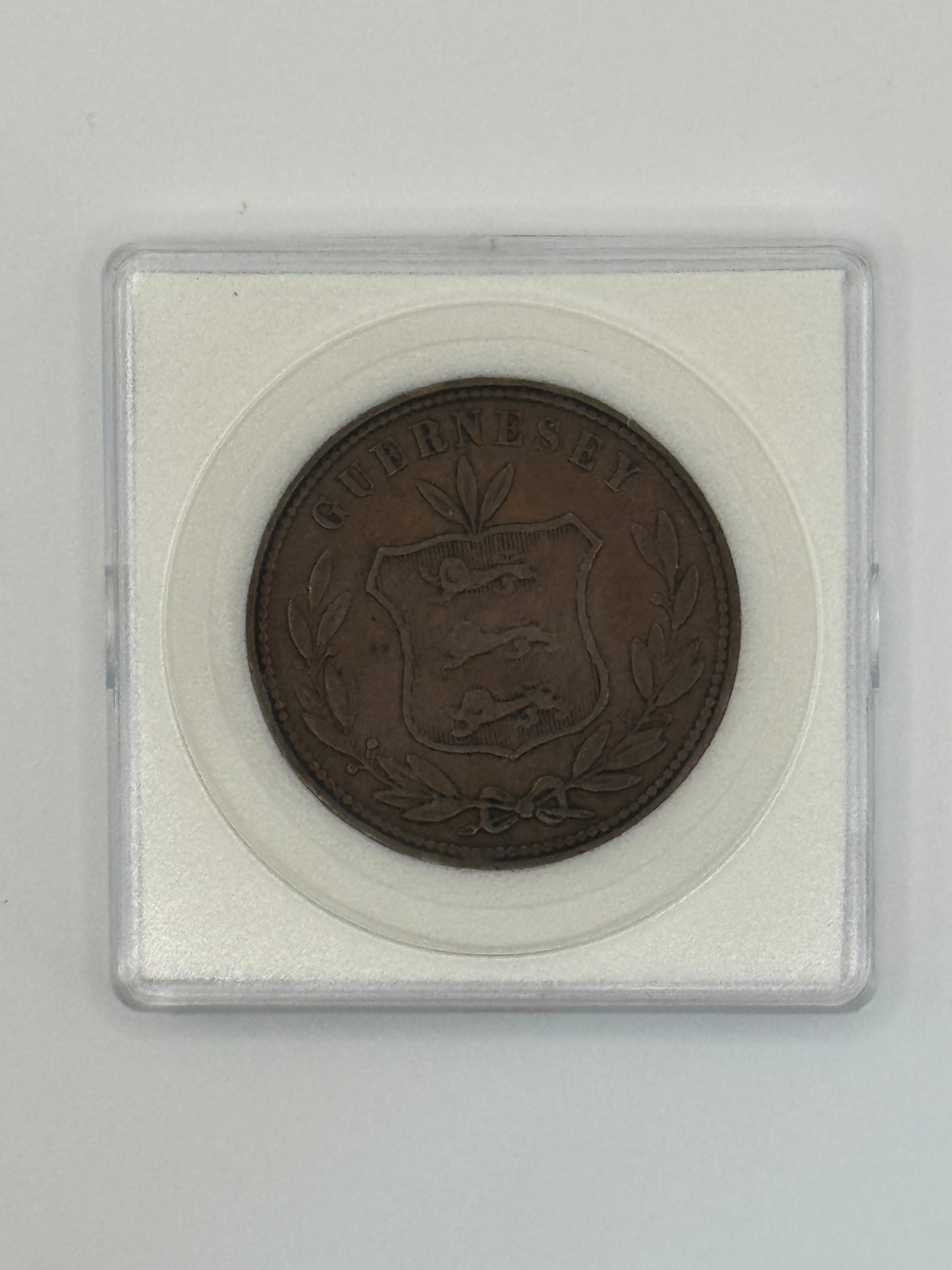 1864 - 1911 - Guernsey 8 Doubles Bronze Coin