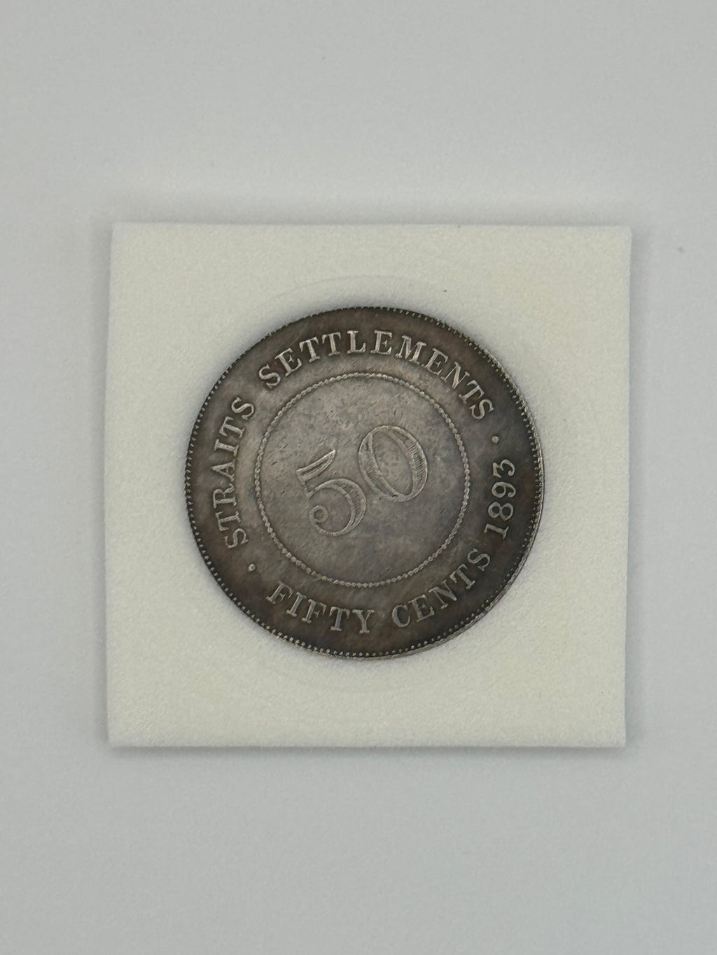 1893 - Straits Settlement 50c Silver Coin