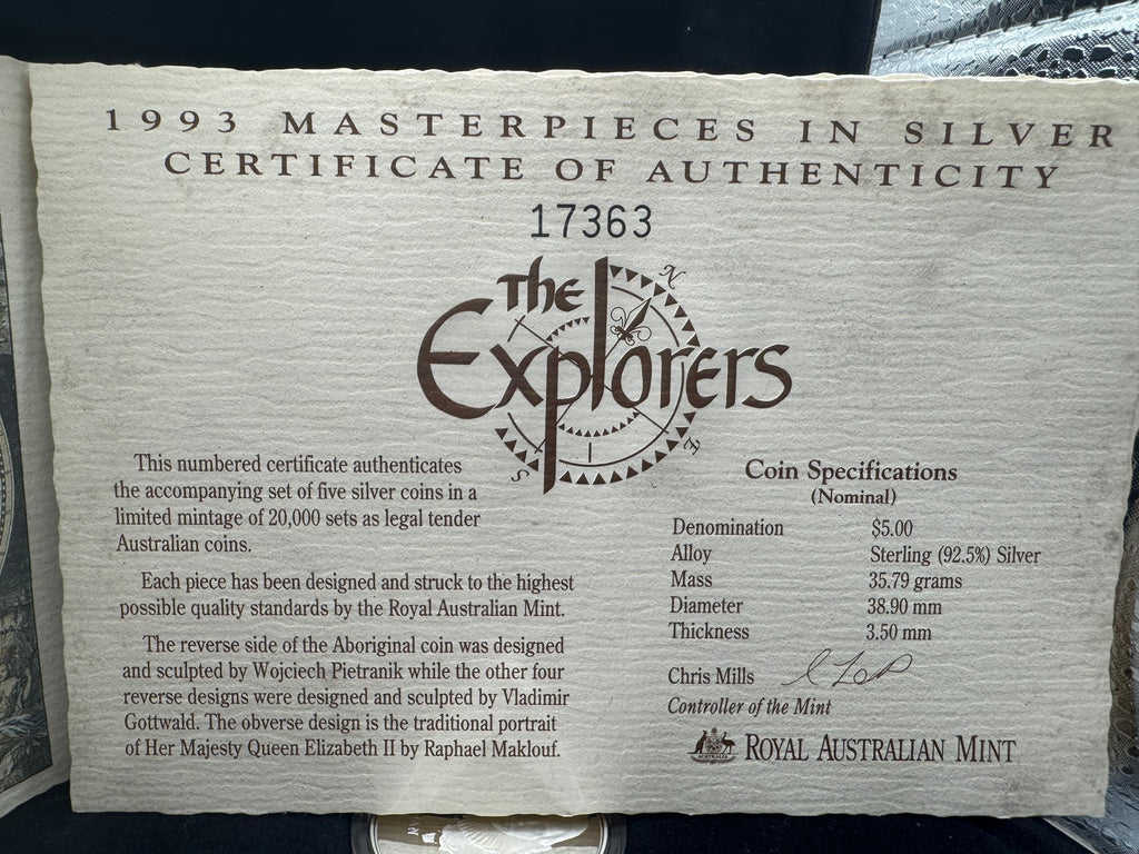 1993 - Australia Masterpieces in Silver The Explorers
