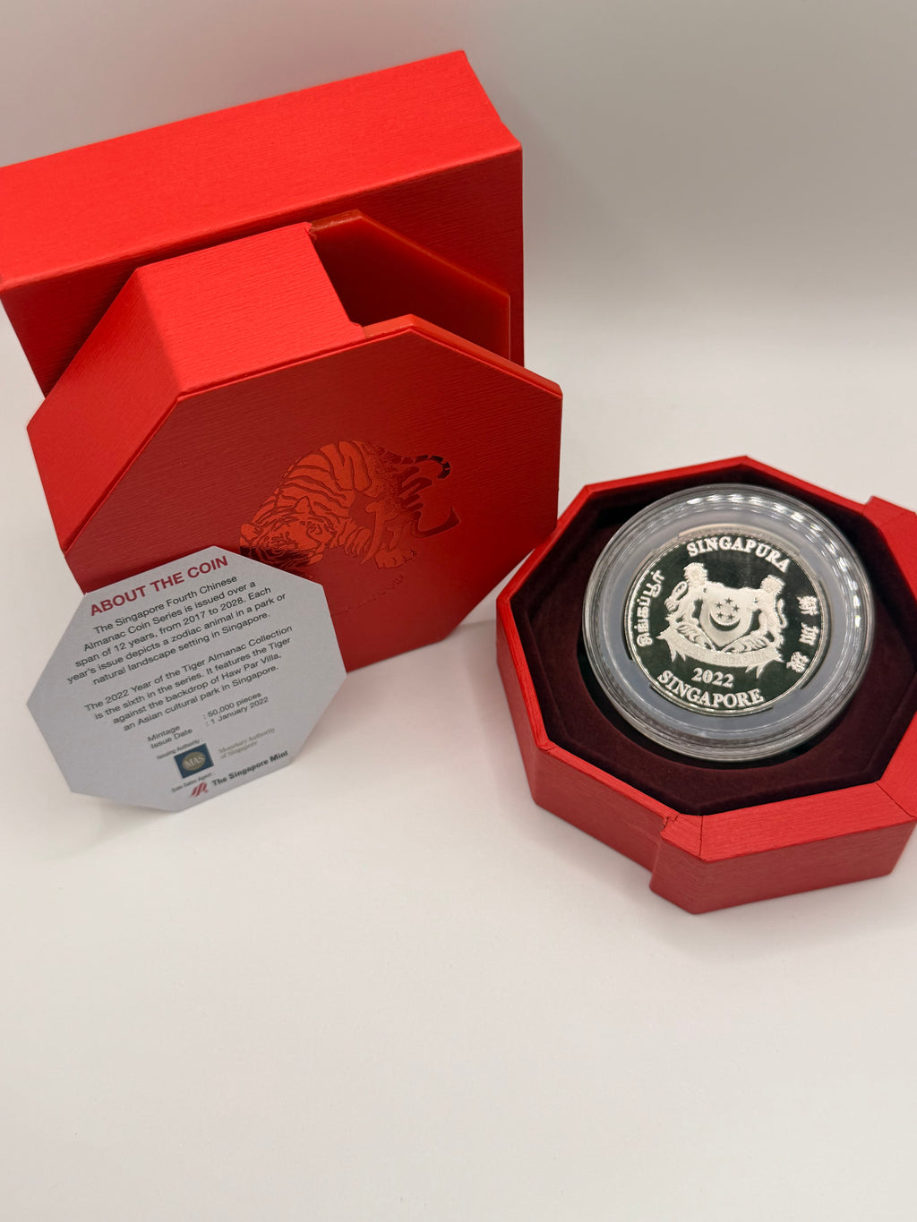 2022 Singapore Lunar $2 Nickel-Plated Zinc Proof-like Coin (Year of Tiger)