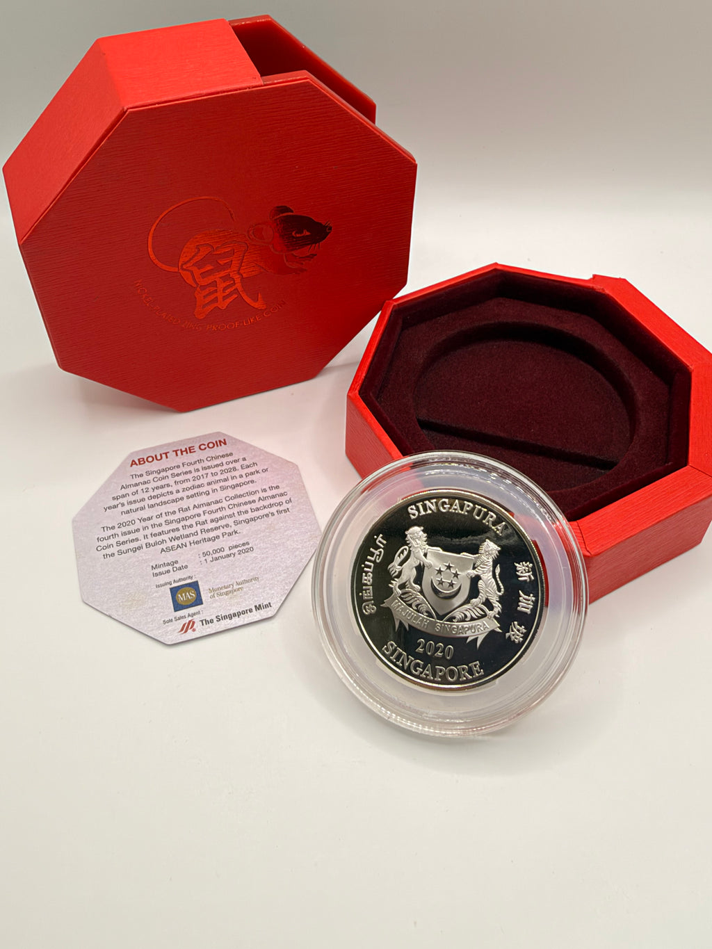 2020 Singapore Lunar $2 Nickel-Plated Zinc Proof-like Coin (Year of Rat)