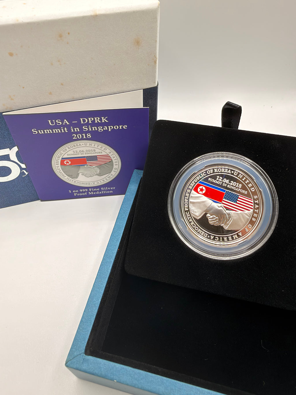 2018 Singapore - USA 1 Oz 999 Fine Silver Proof Medallion