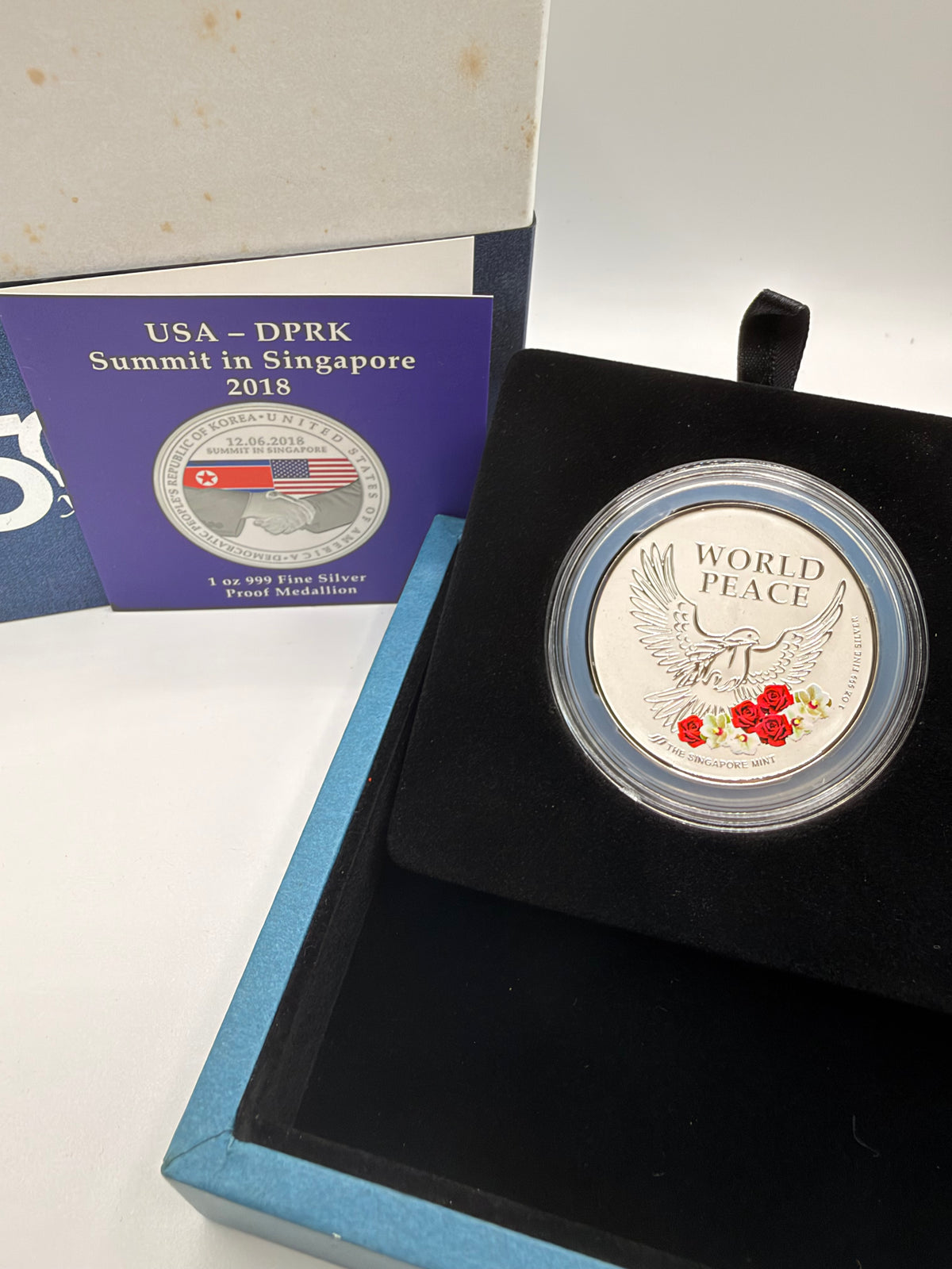 2018 Singapore - USA 1 Oz 999 Fine Silver Proof Medallion