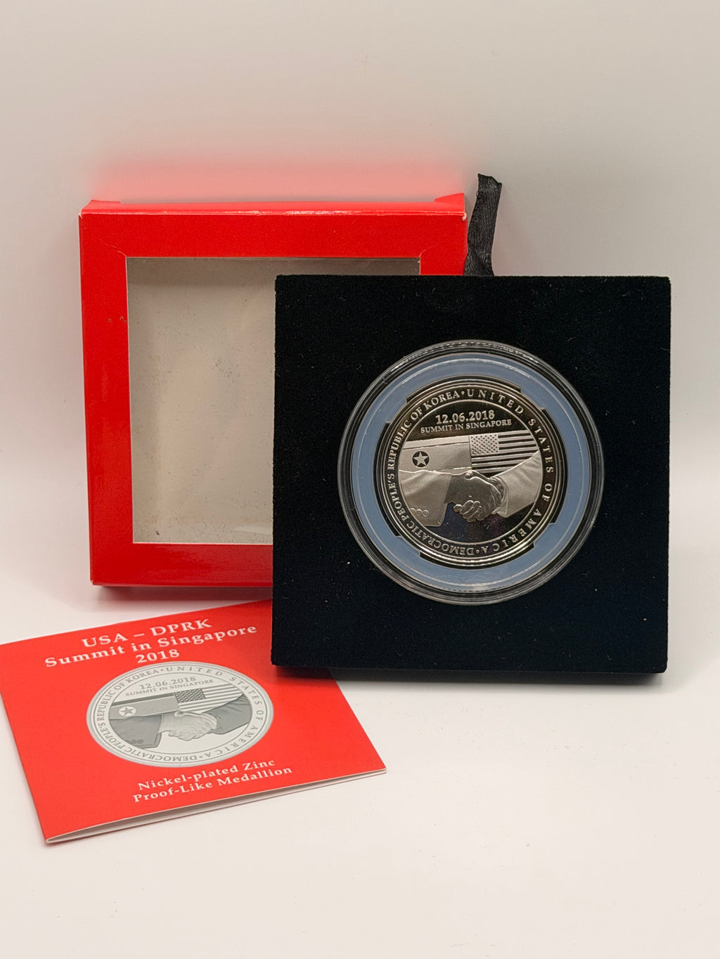 2018 USA - DPRK Summit in Singapore Nickel-plated Zinc Proof-Like Medallion
