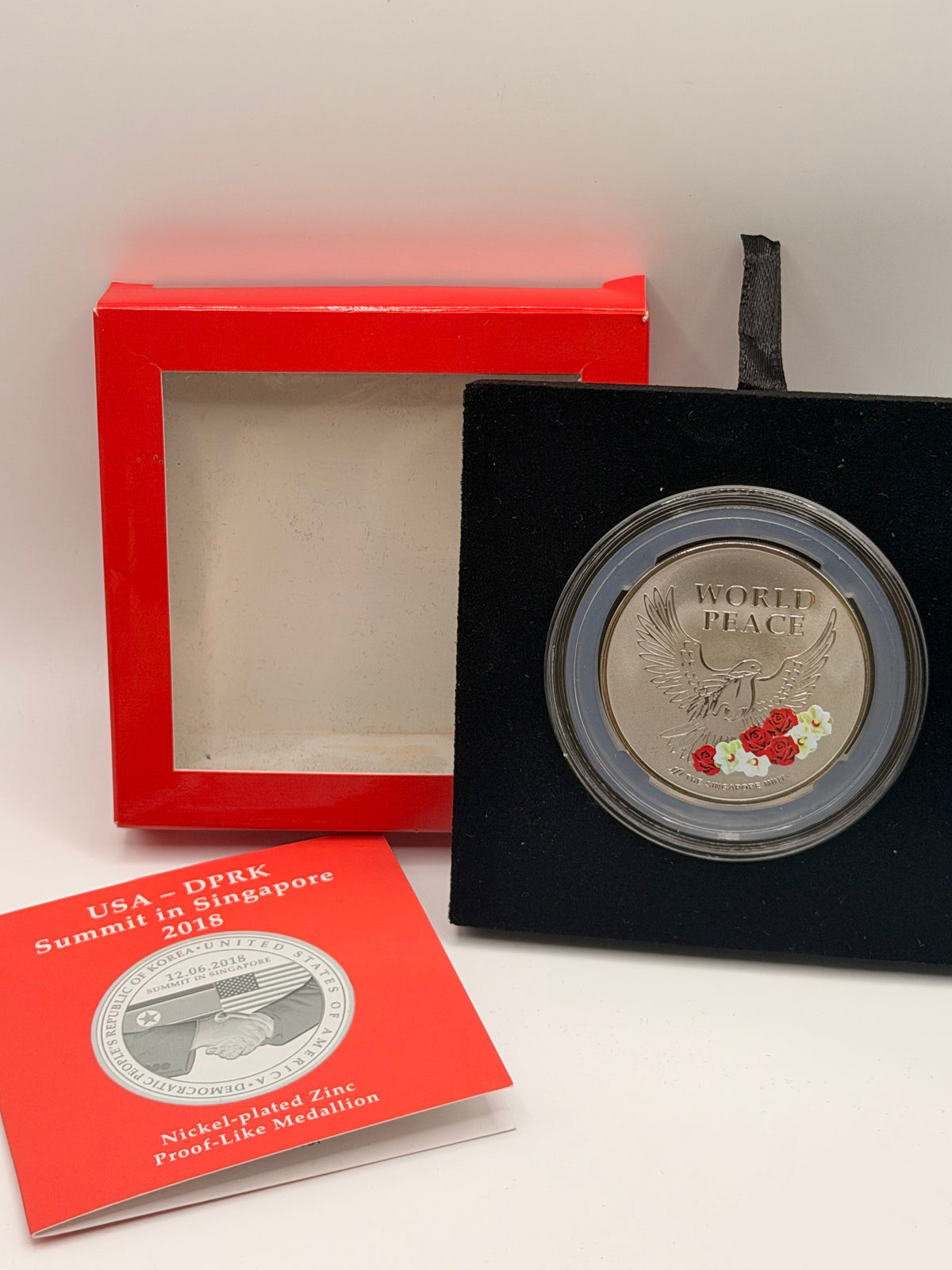 2018 USA - DPRK Summit in Singapore Nickel-plated Zinc Proof-Like Medallion