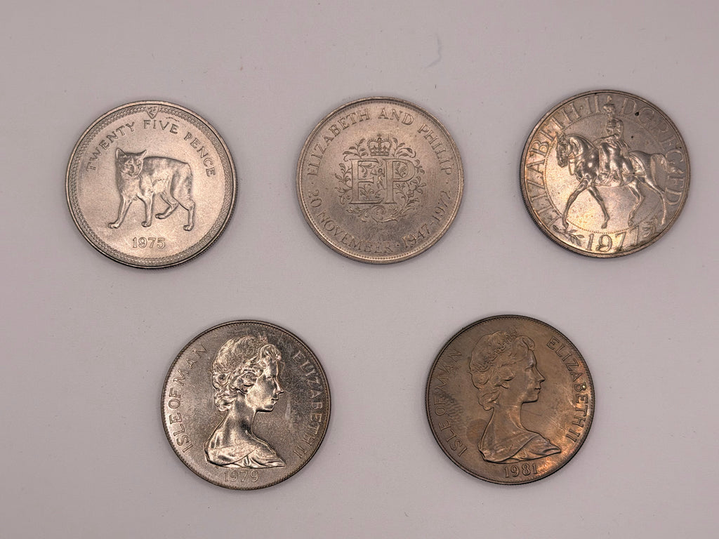 [Set of 5] 1975 - 1981 UK Elizabeth II Cupro-Nickel Coins