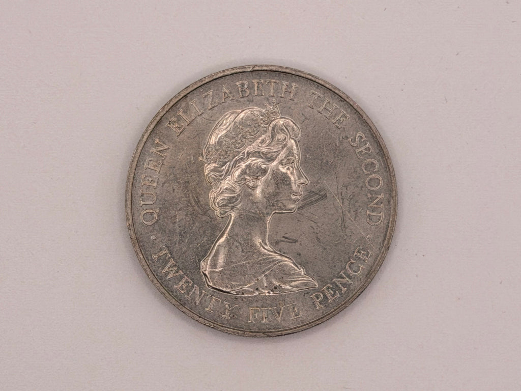 1978 UK Queen Elizabeth II Guernsey 25 Pence Royal Visit Coin
