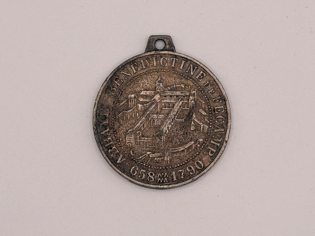 1790 France Bénédictine Fécamp Silver Souvenir Medal – Bottle & Abbey Design