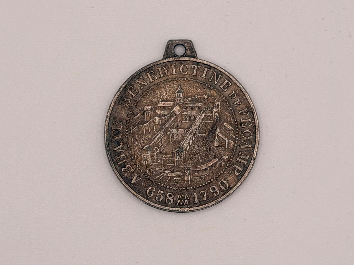 1790 France Bénédictine Fécamp Silver Souvenir Medal – Bottle & Abbey Design