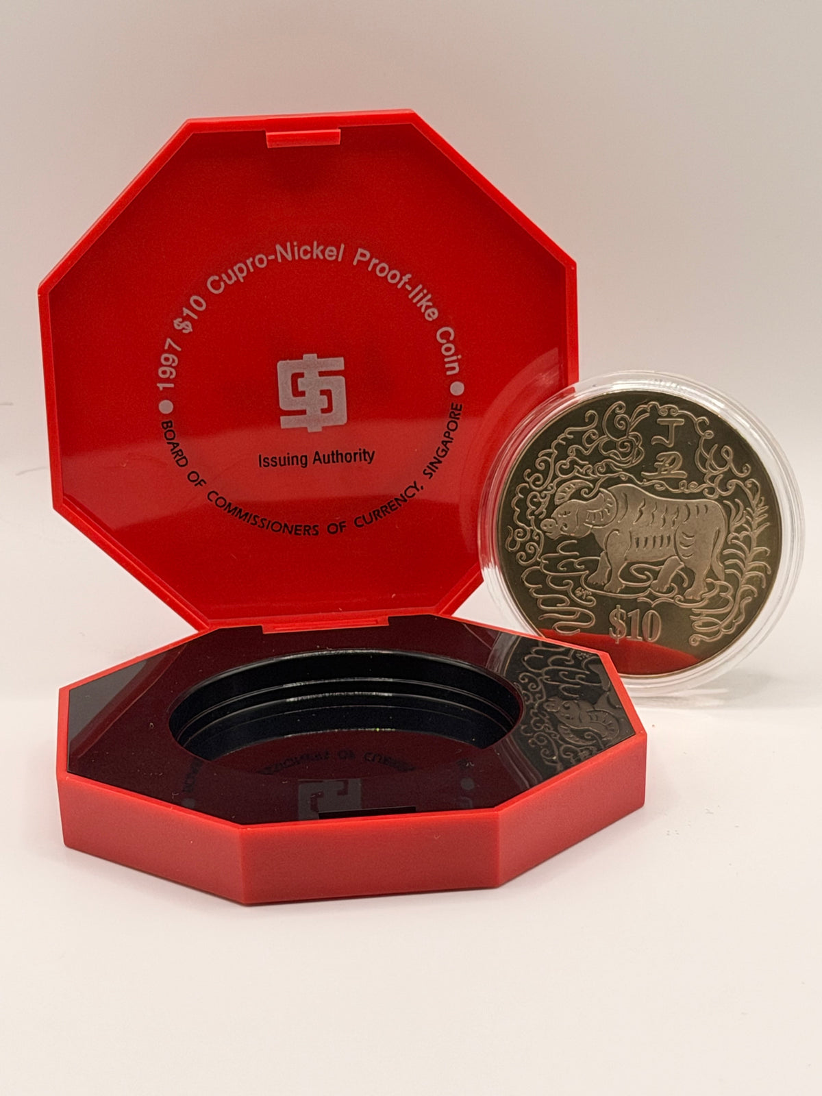 1997 Singapore $10 Cupro-Nickel Proof-like Coin (Year of the Ox)