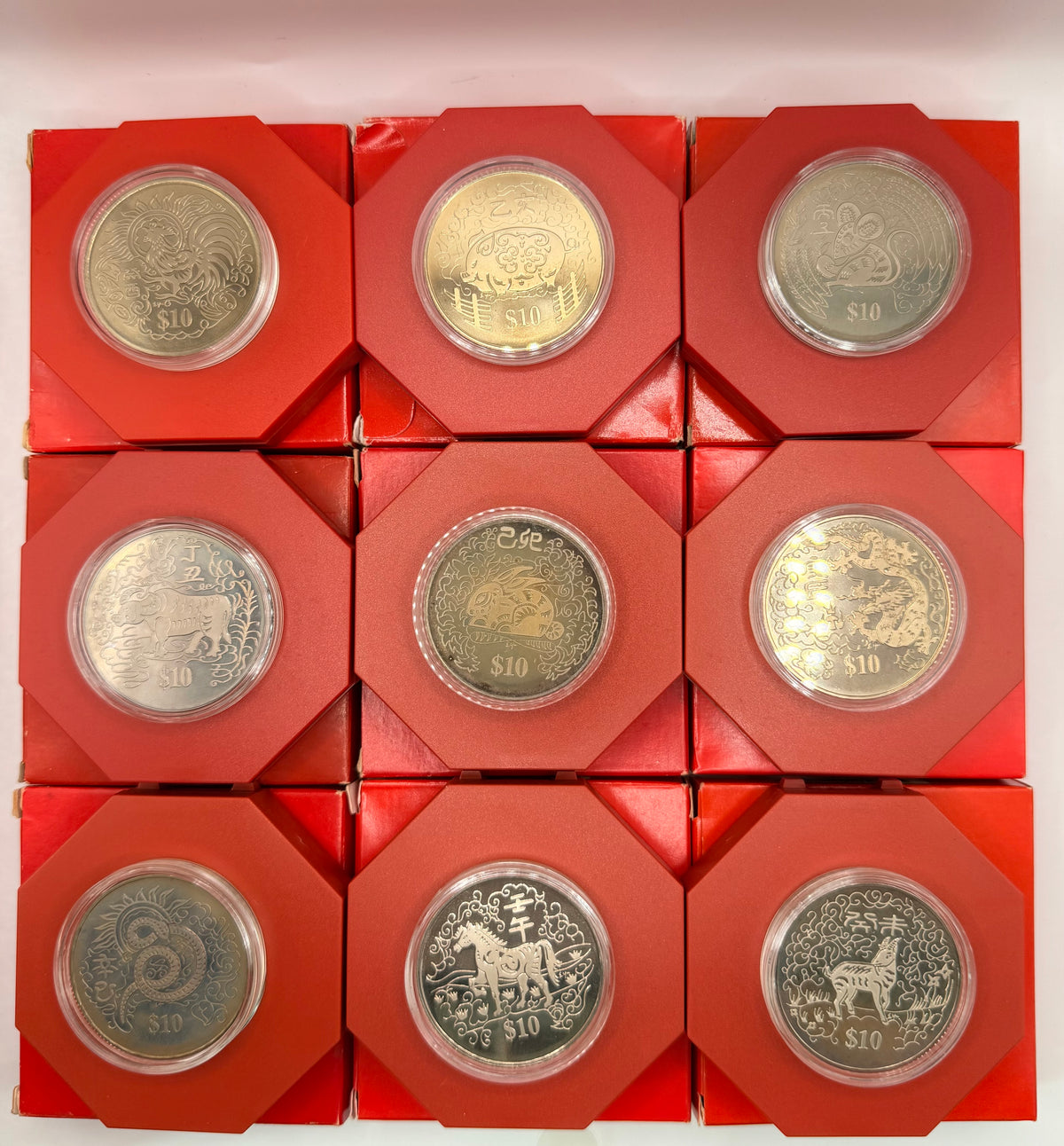 [Set of 9] 1993 - 2003 Singapore Cupro-Nickel Proof-Like Coin