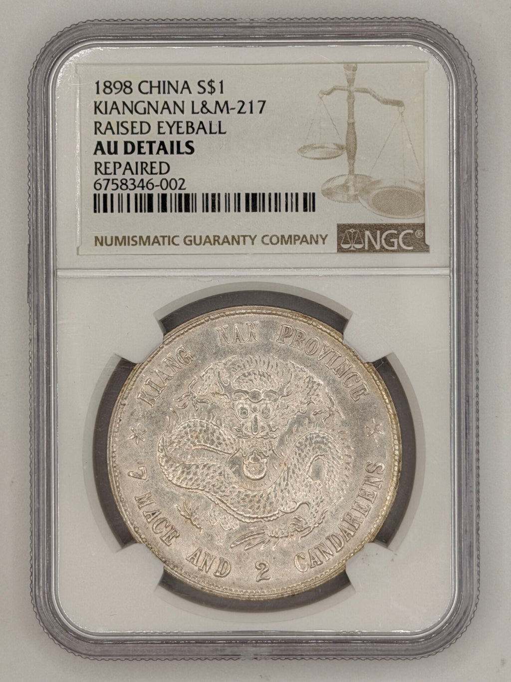 1898 China $1 Kiangnan L&M-217 Raised Eyeball