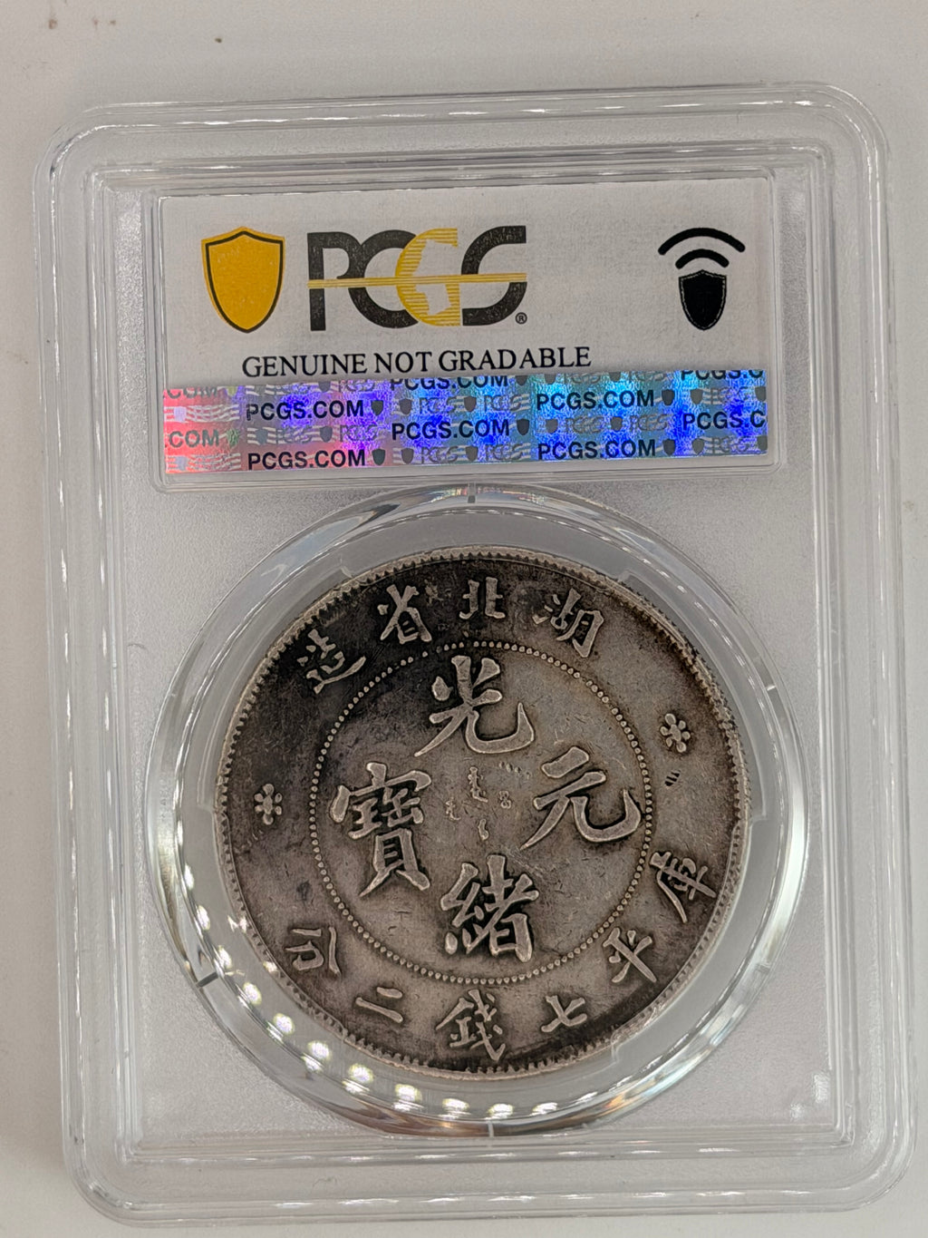 1895-1907 China Hupeh $1 PCGS Genuine Chop Mark XF Detail LM-182 Qing Dollar Reverse