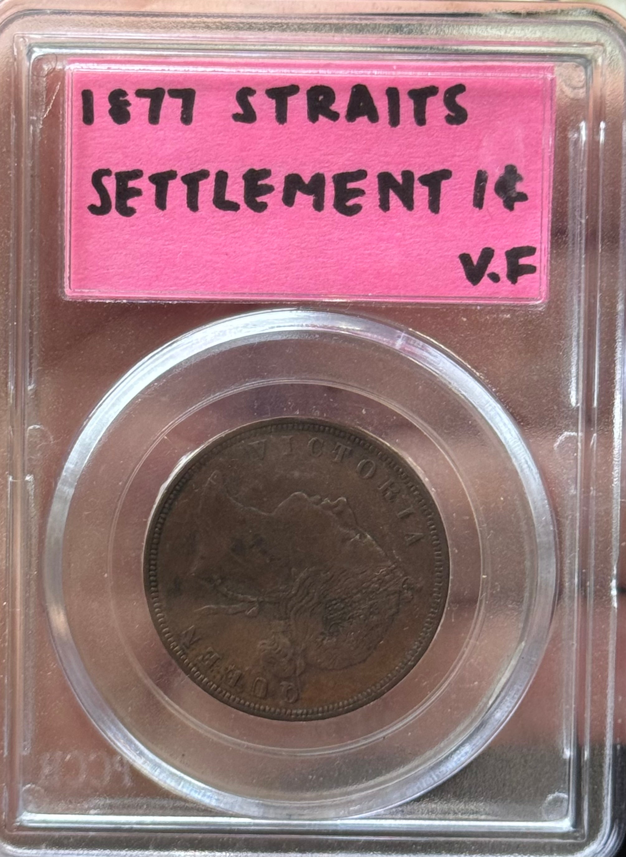 1877 - Straits Settlement 1c V.F