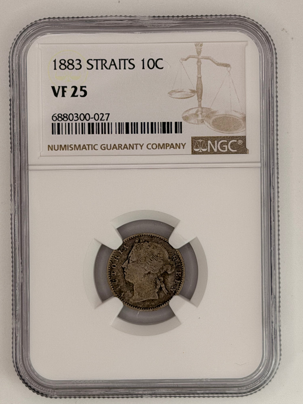 1883 - Straits 10C VF25